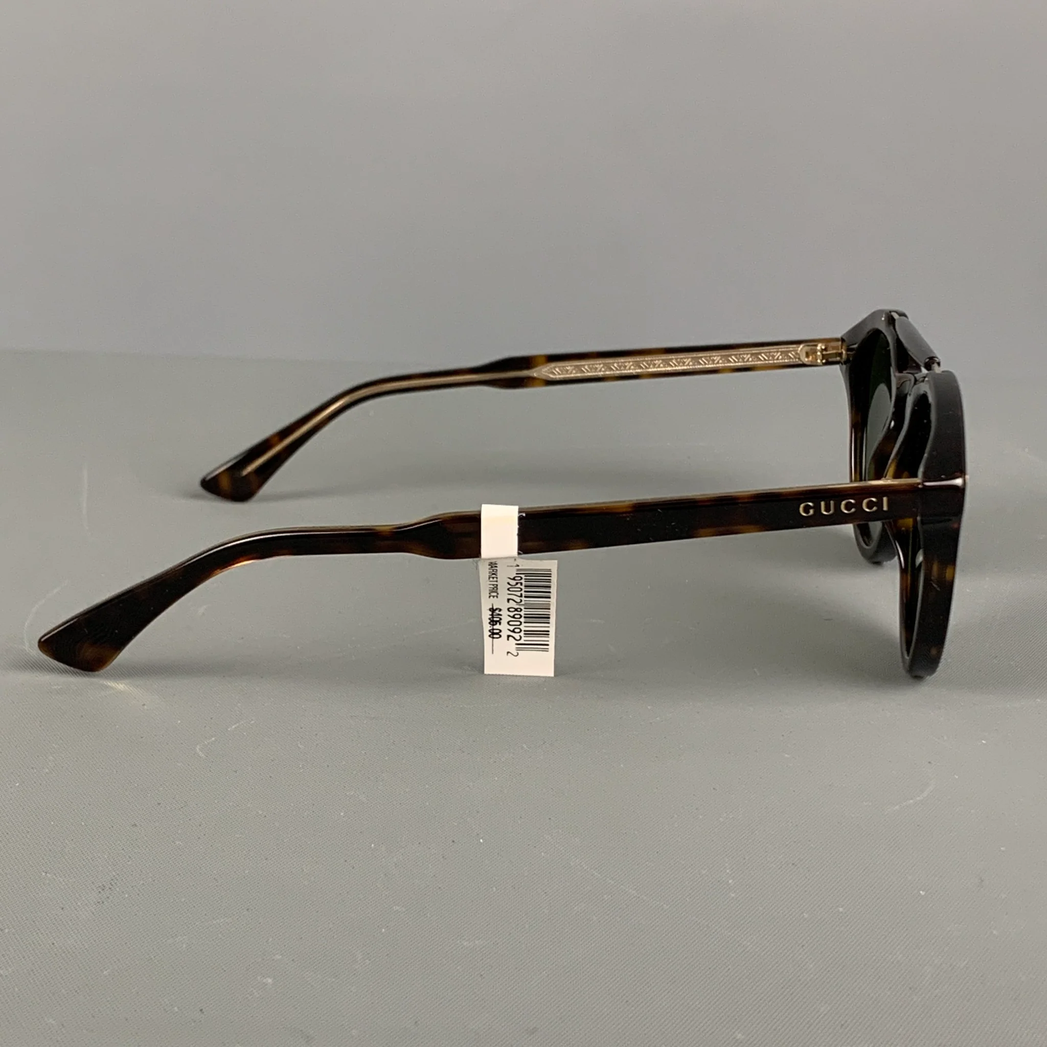 GUCCI Brown Tortoise Shell Acetate Sunglasses & Eyewear - Image 2