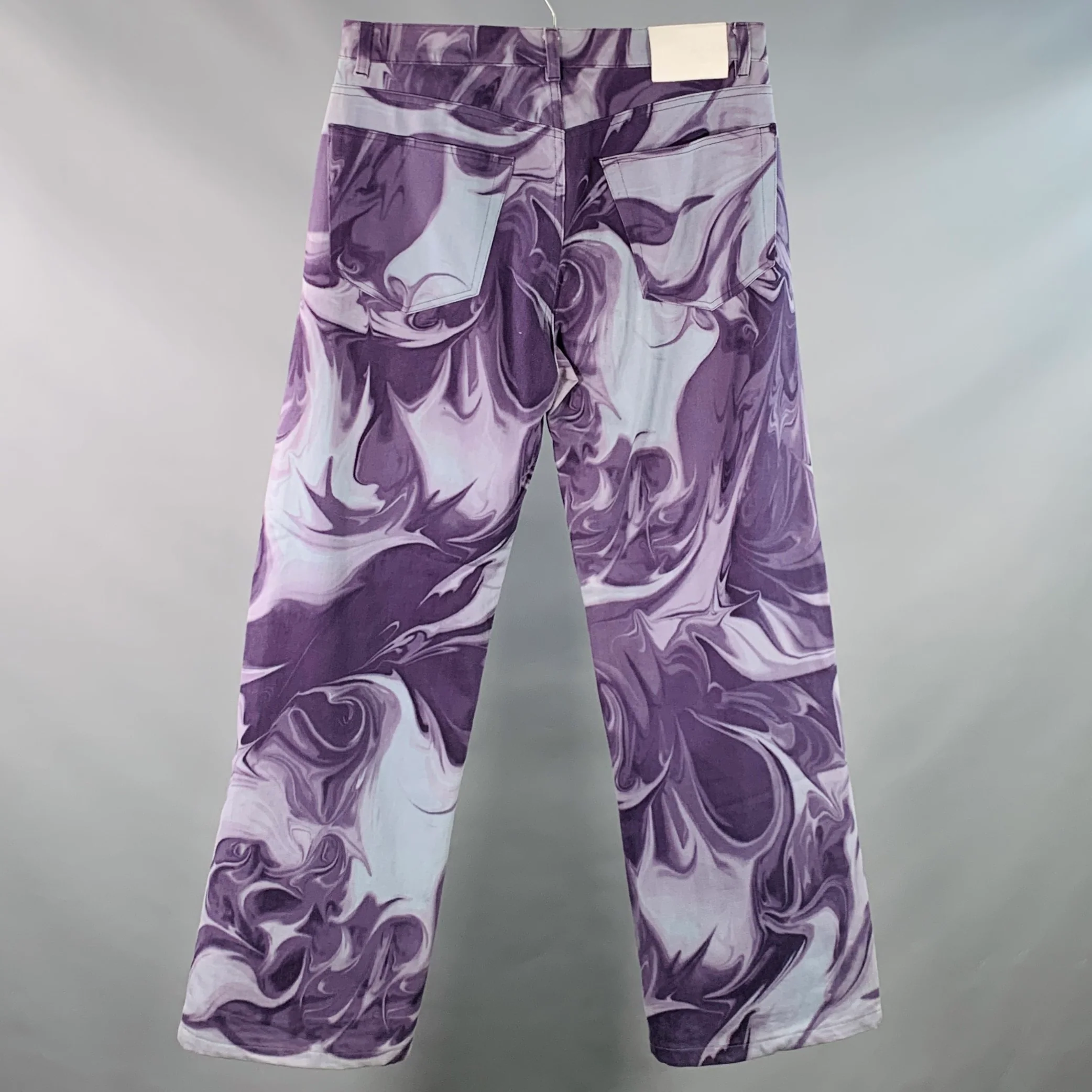 GUCCI by TOM FORD Size 32 Purple Grey Marbled Cotton Blend Button Fly Jeans - Image 3