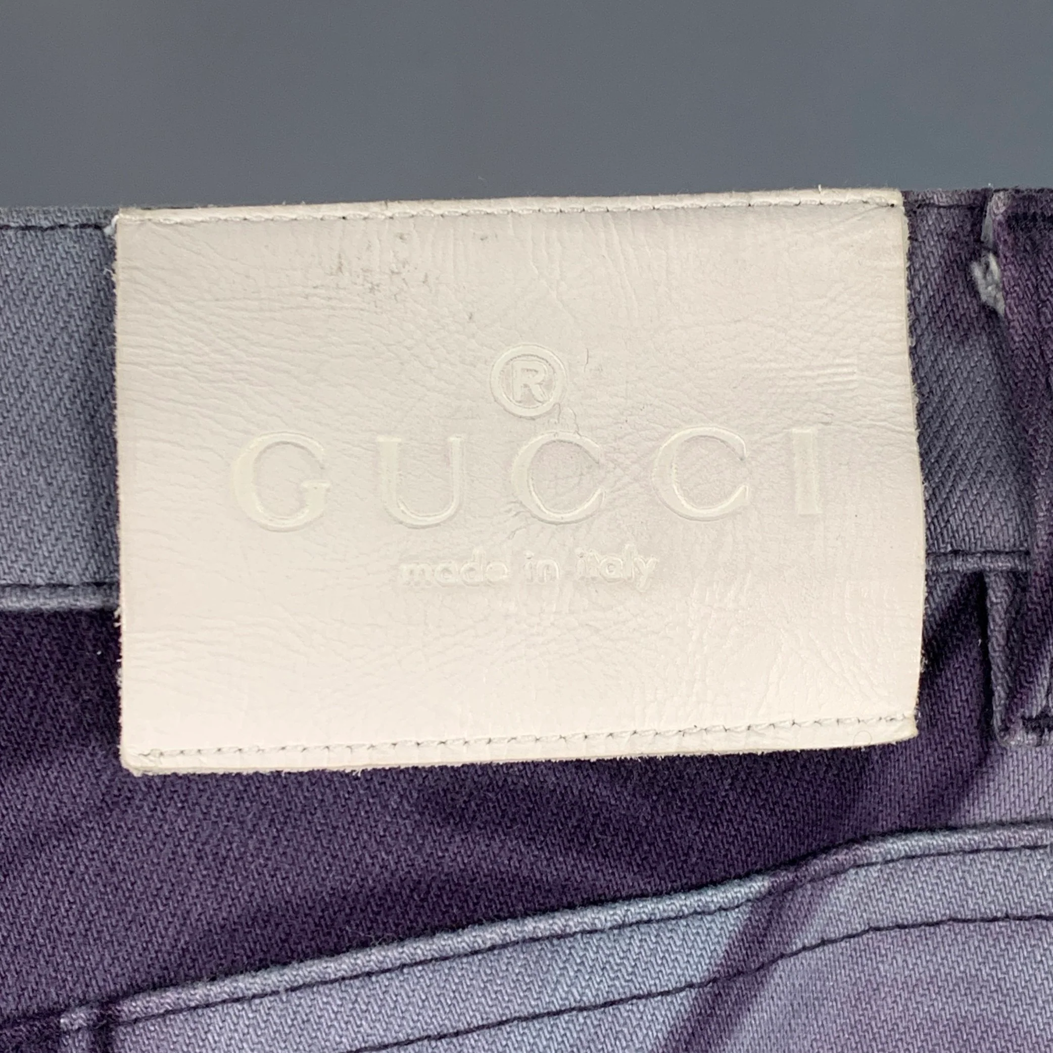 GUCCI by TOM FORD Size 32 Purple Grey Marbled Cotton Blend Button Fly Jeans - Image 4