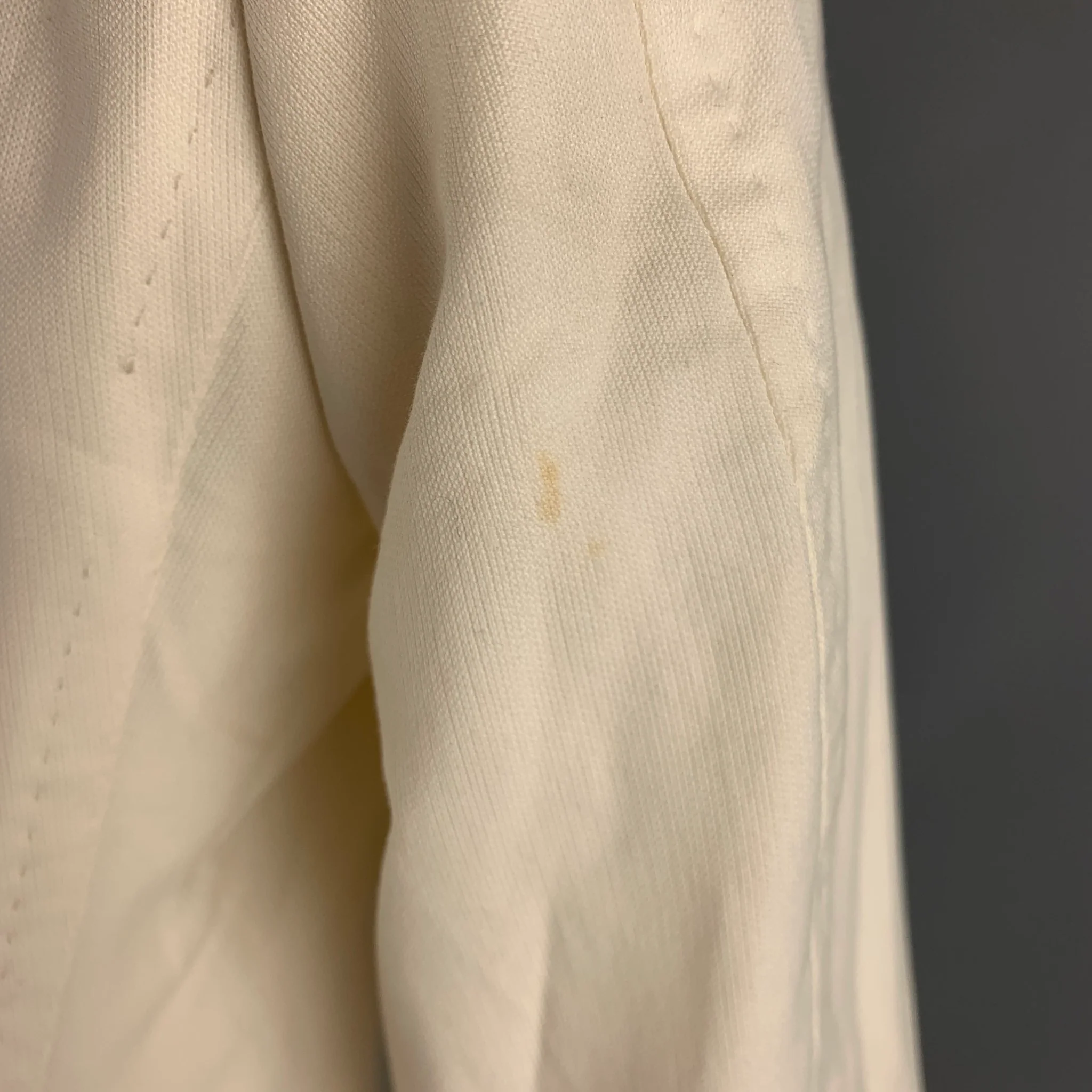 GUCCI Chest Size 40 Beige Solid Cotton Notch Lapel 32 29 Suit - Image 8