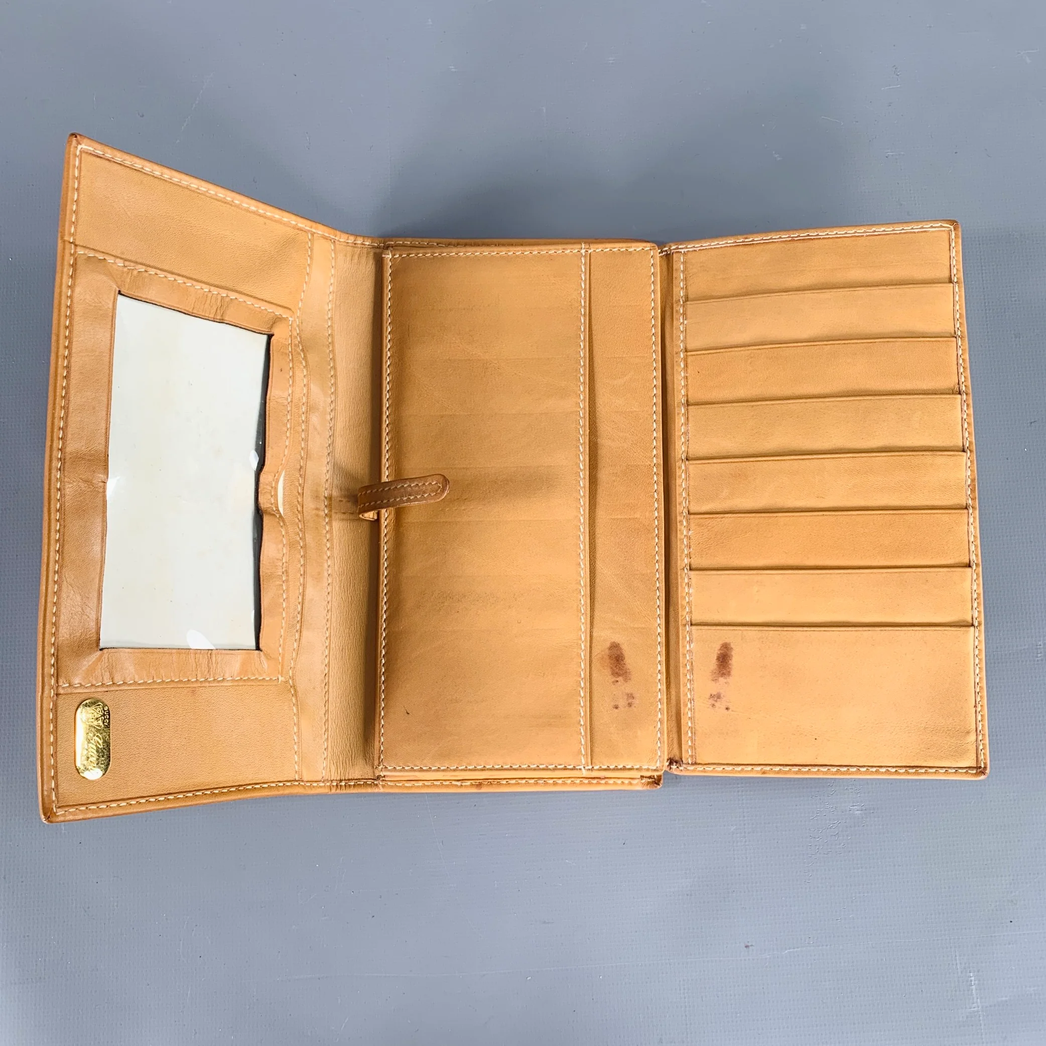 GUCCI Guccissima Beige Tan Monogram Coated Canvas Leather Wallet - Image 7