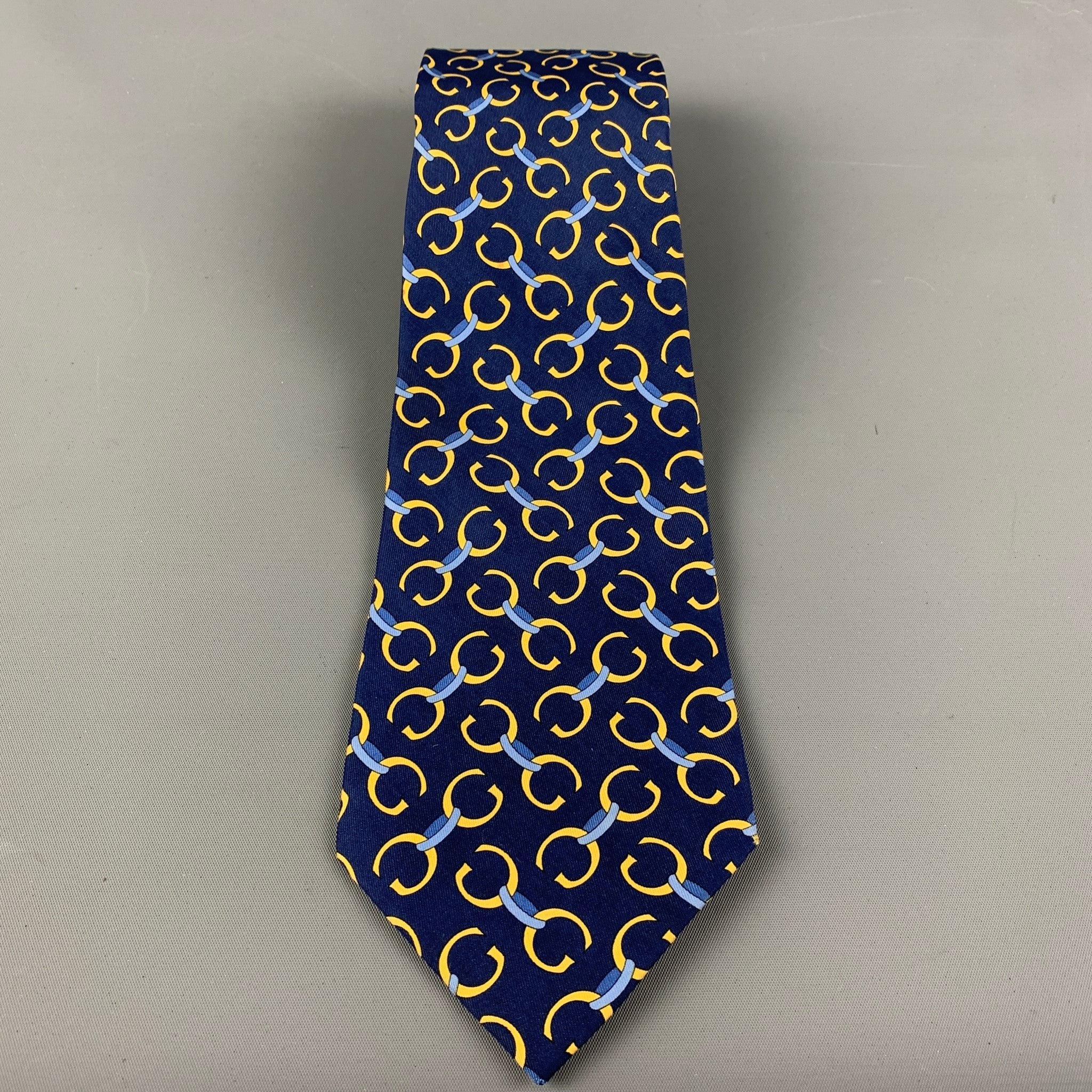 GUCCI Navy mongram Silk Tie - Image 2
