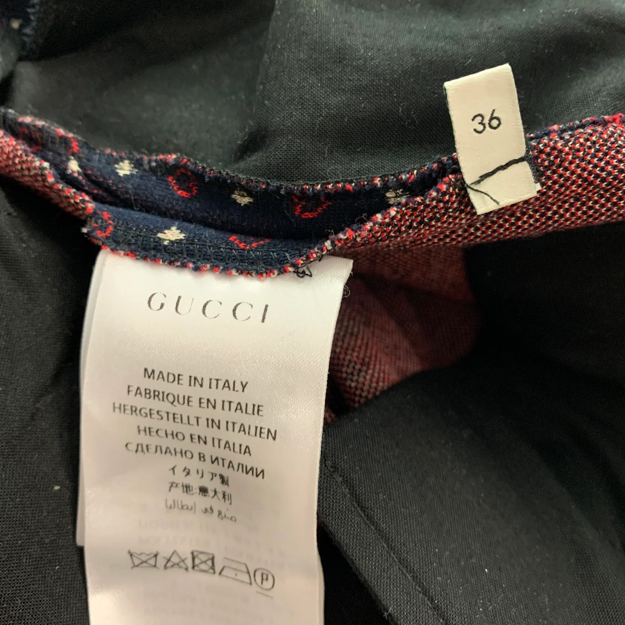 GUCCI Size 0 Navy Red Cotton Heart Narrow Leg Casual Pants - Image 5