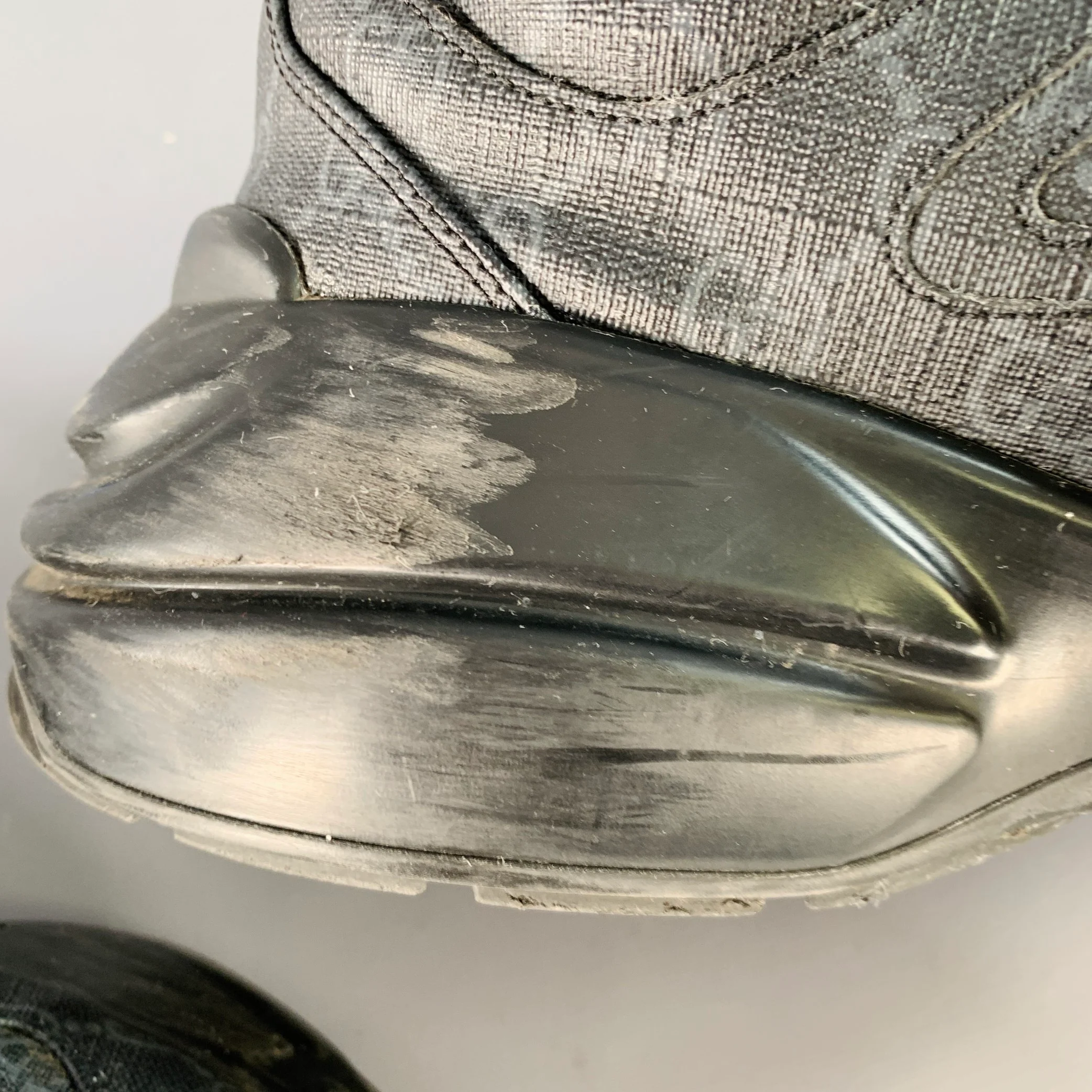 GUCCI Size 10.5 Guccissima Black Grey Monogram Sneakers - Image 9