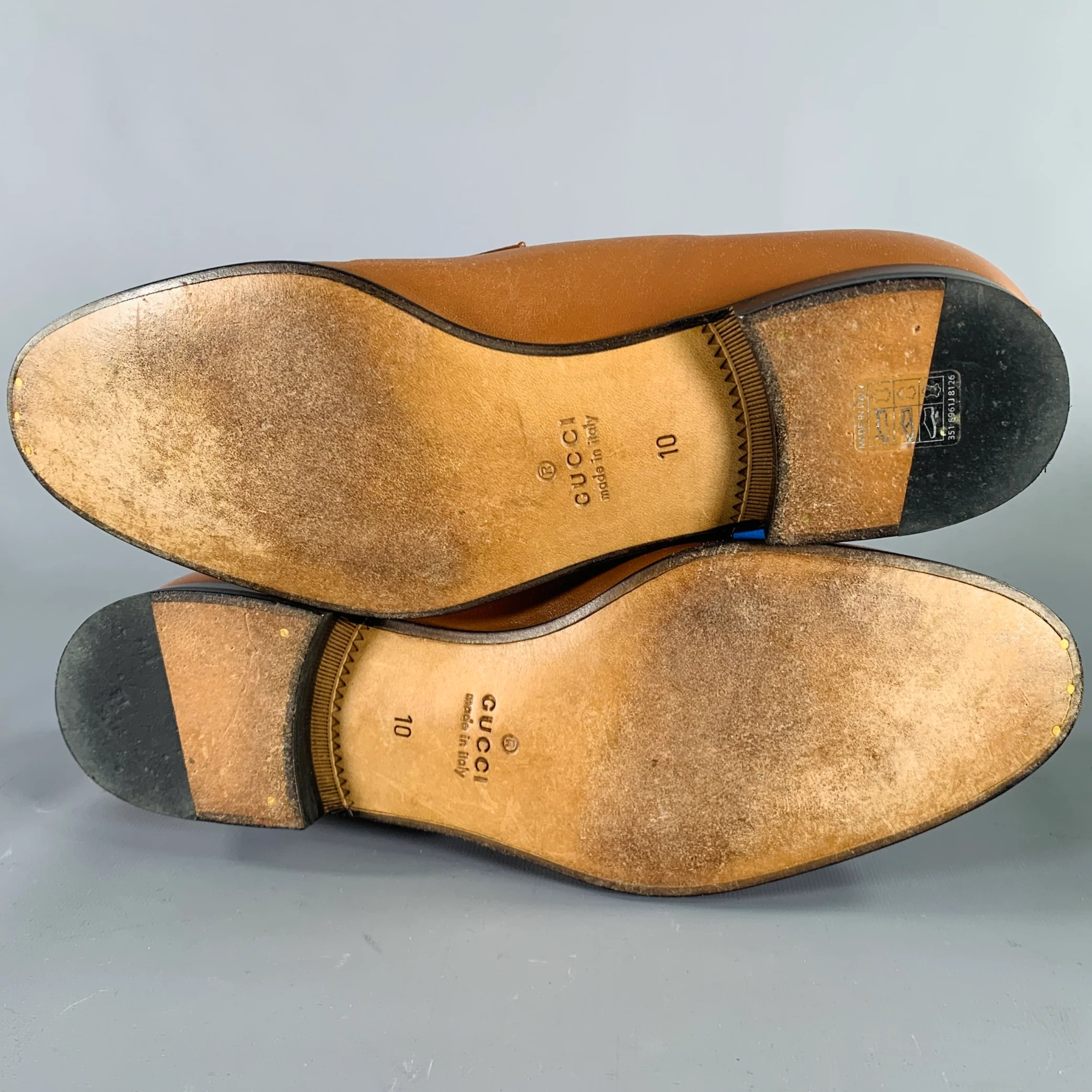 GUCCI Size 10.5 Tan Leather Slip On Loafers - Image 6