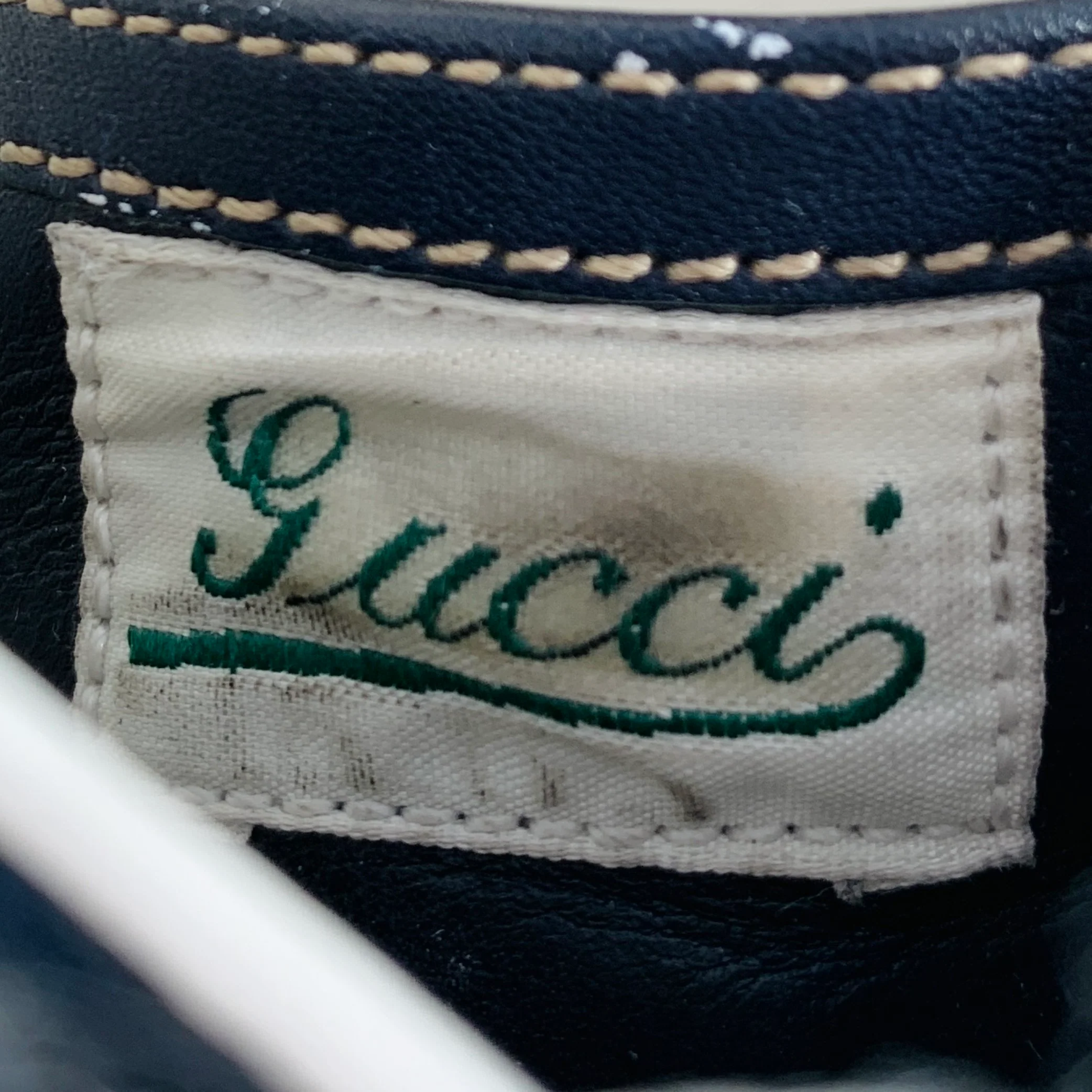 GUCCI Size 11 Guccissima Navy Embossed Leather Sneakers - Image 8