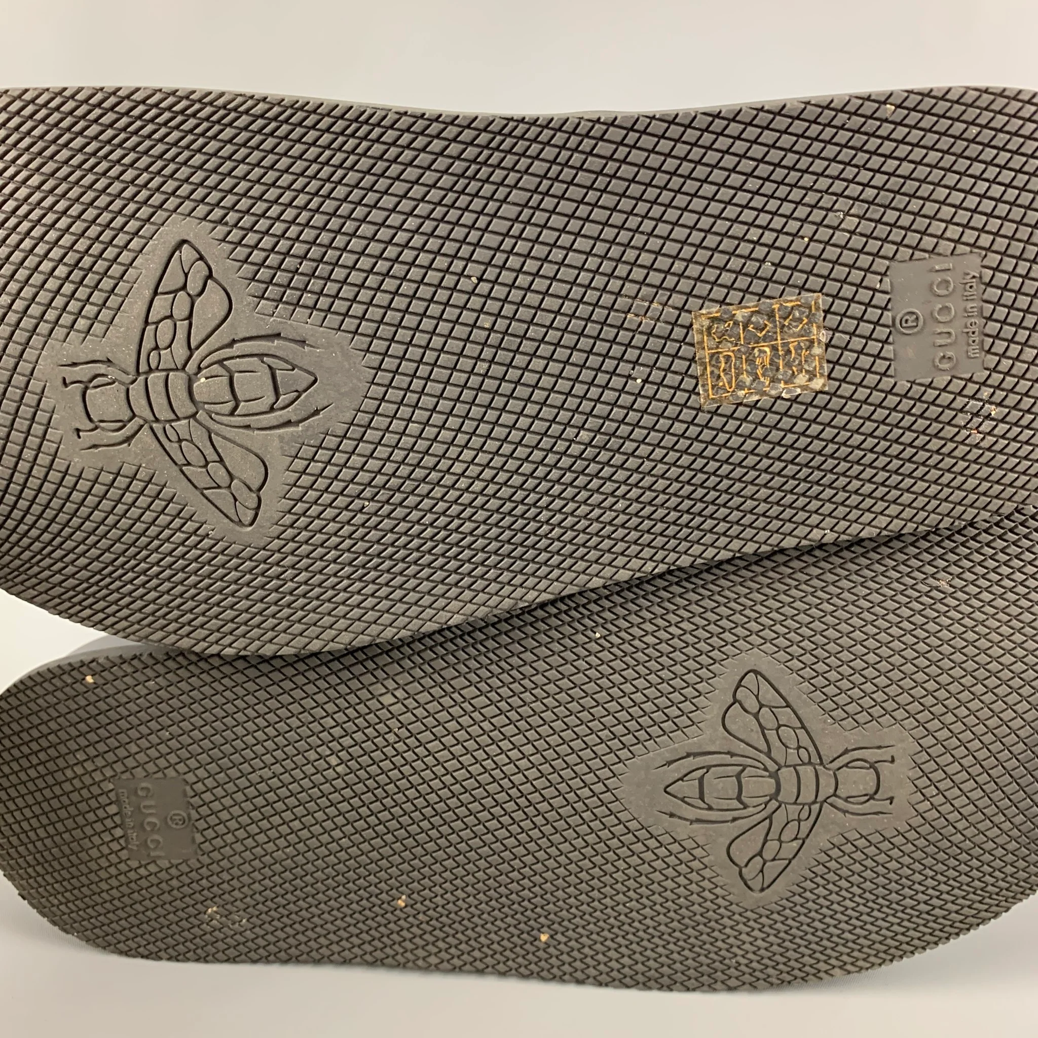 GUCCI Size 12 Black Monogram Leather Slide Sandals - Image 7