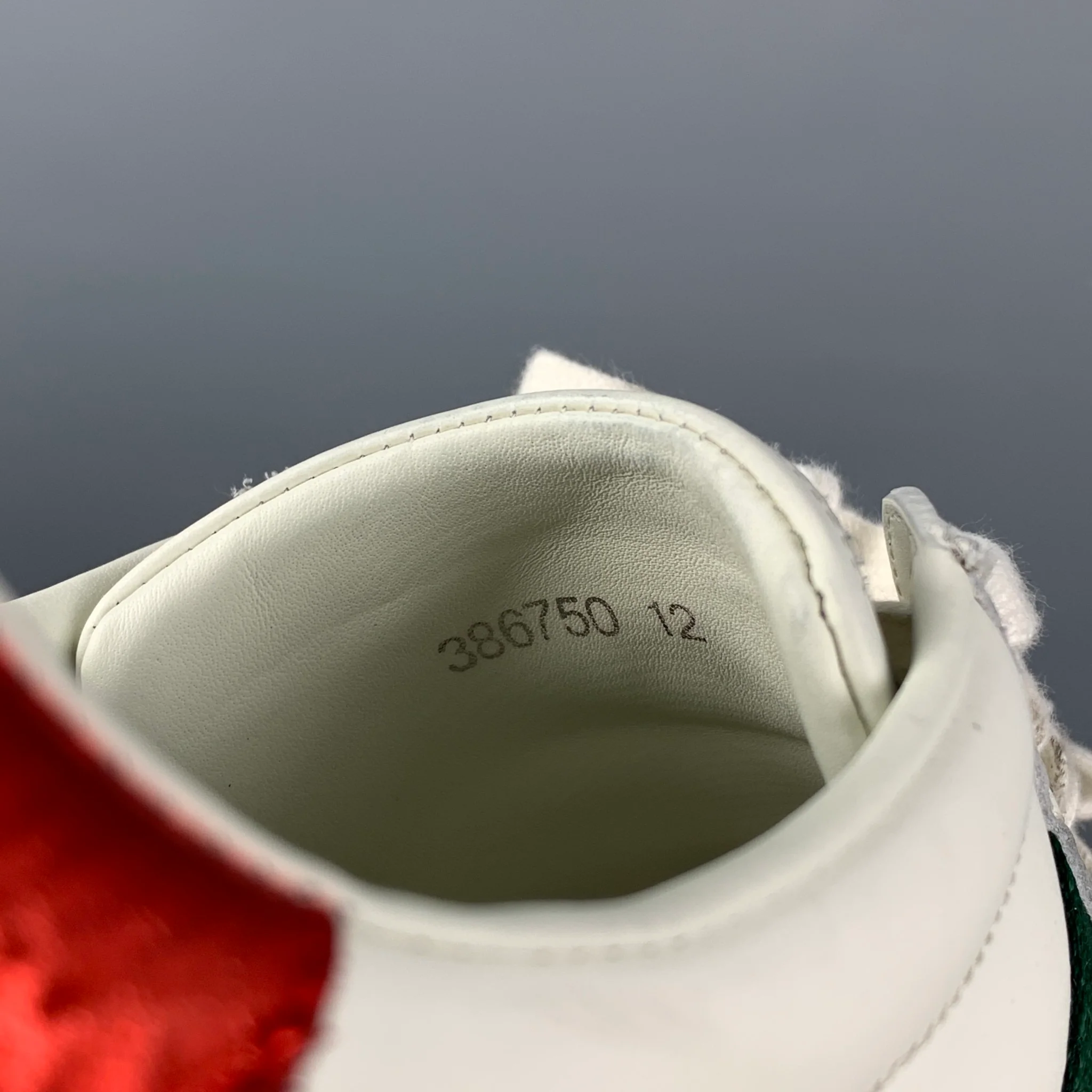 GUCCI Size 12 White Applique Leather Lace Up Ace Sneakers - Image 6