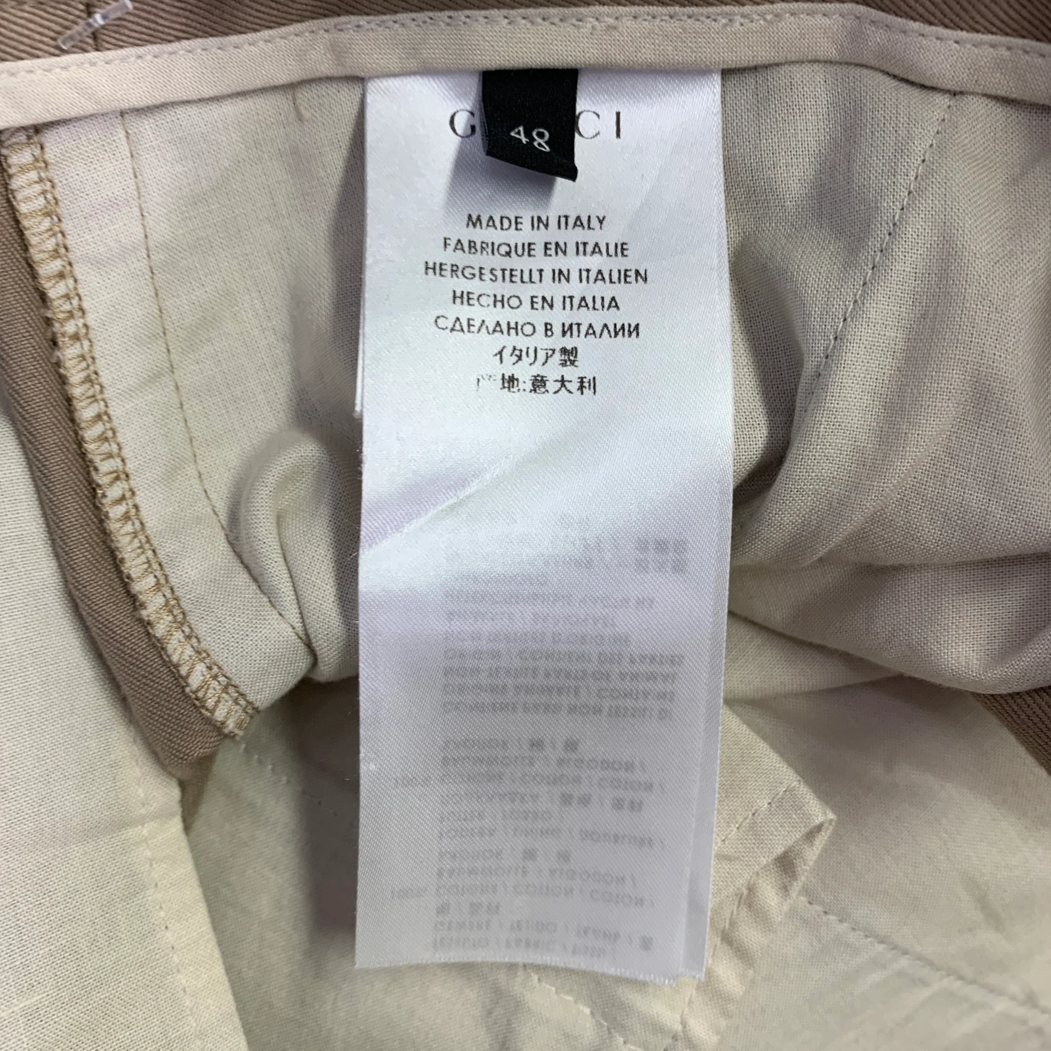GUCCI Size 35 Tan Twill Cotton Casual Pants - Image 3