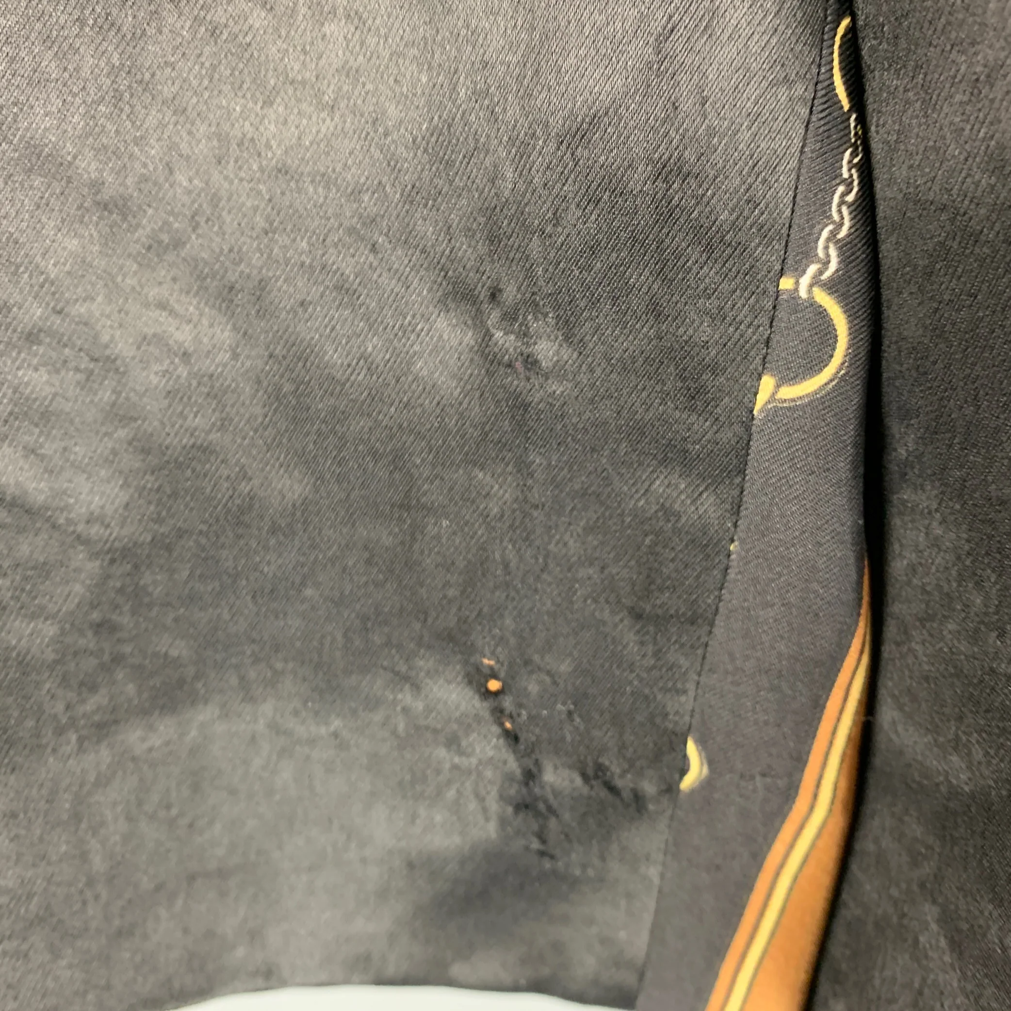 GUCCI Size 36 Black Gold Stripe Acetate Athletic Shorts - Image 2