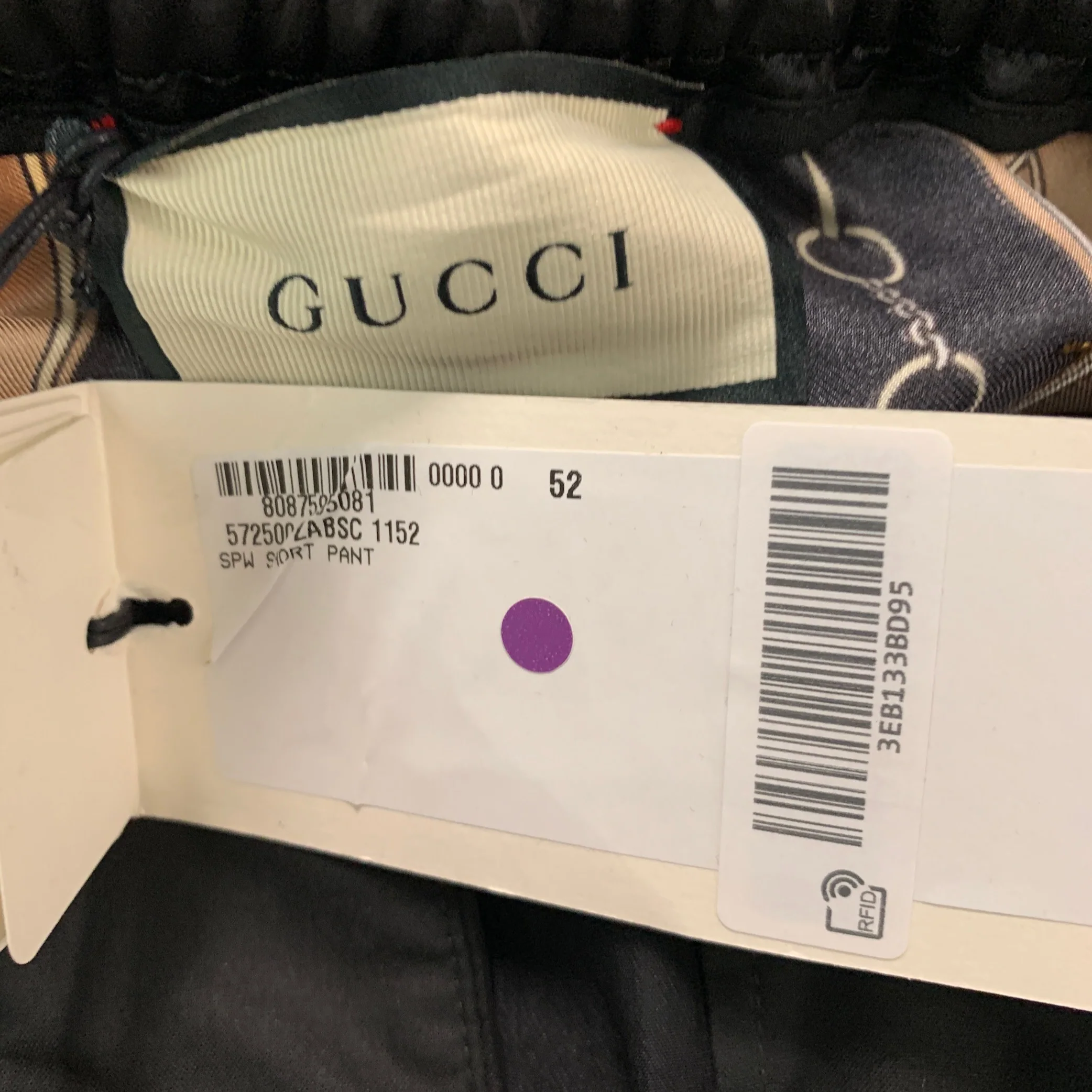 GUCCI Size 36 Black Gold Stripe Acetate Athletic Shorts - Image 5