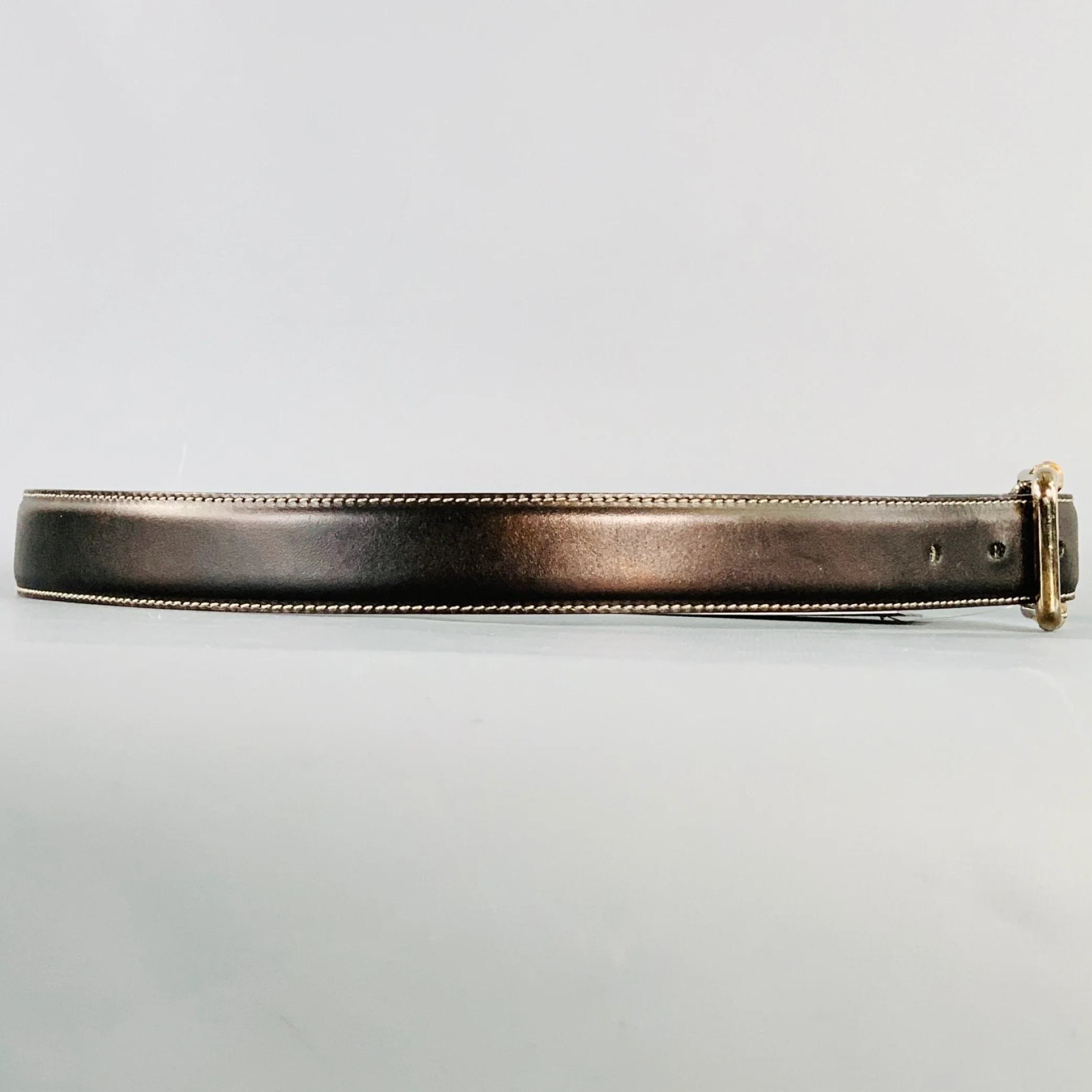 GUCCI Size 36 Black Natural Leather Bamboo Buckle Belt - Image 3