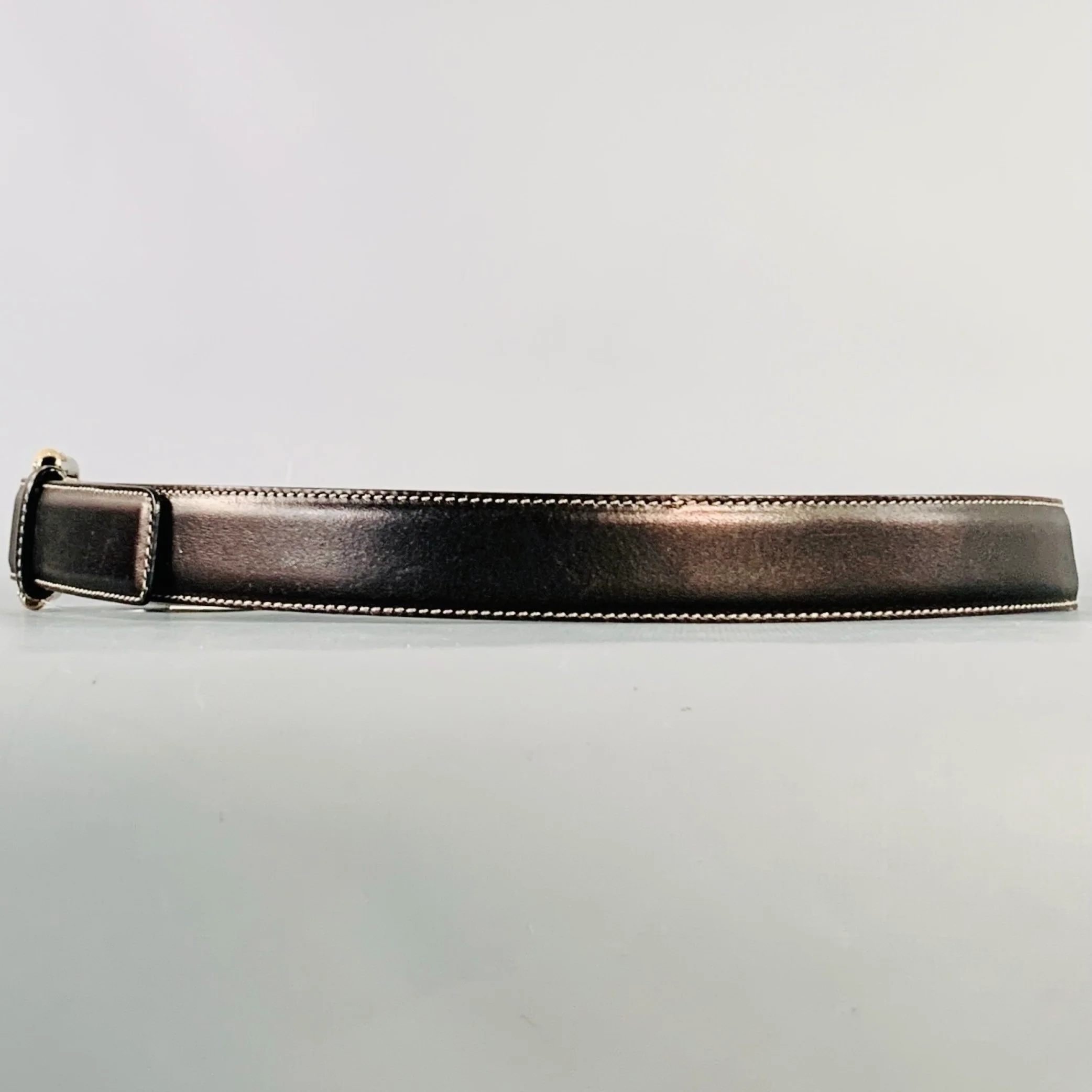 GUCCI Size 36 Black Natural Leather Bamboo Buckle Belt - Image 5