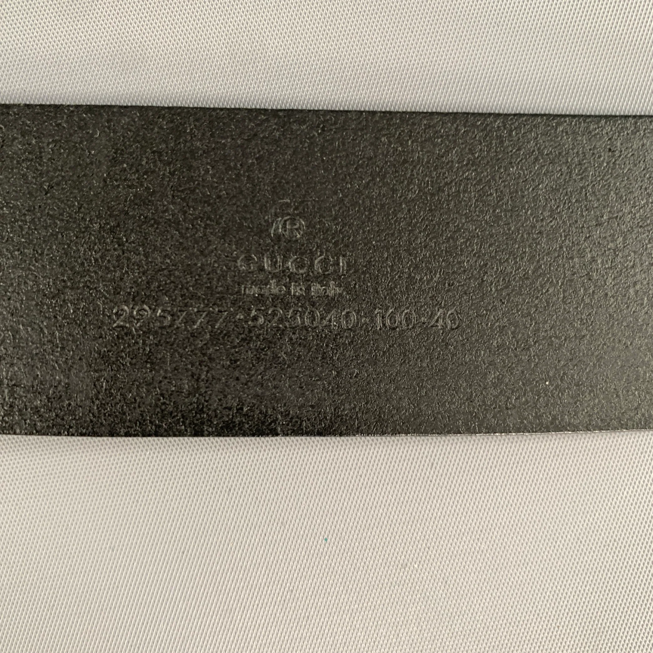 GUCCI Size 36 Black Solid Leather Belt - Image 7