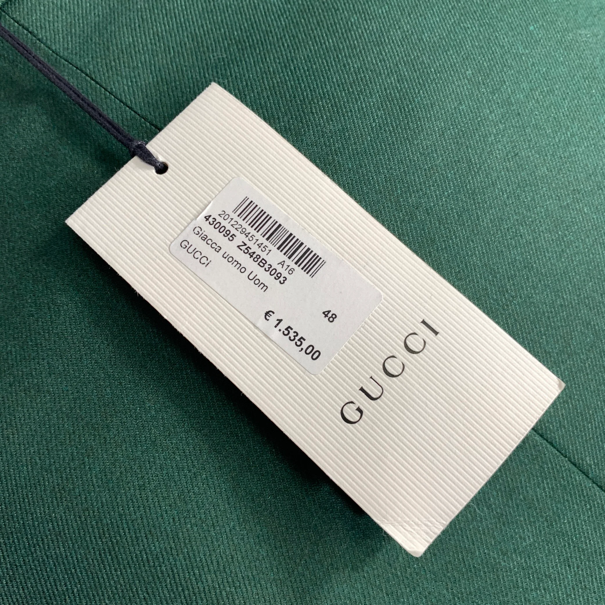 GUCCI Size 38 Green Wool Cashmere Notch Lapel Sport Coat - Image 8