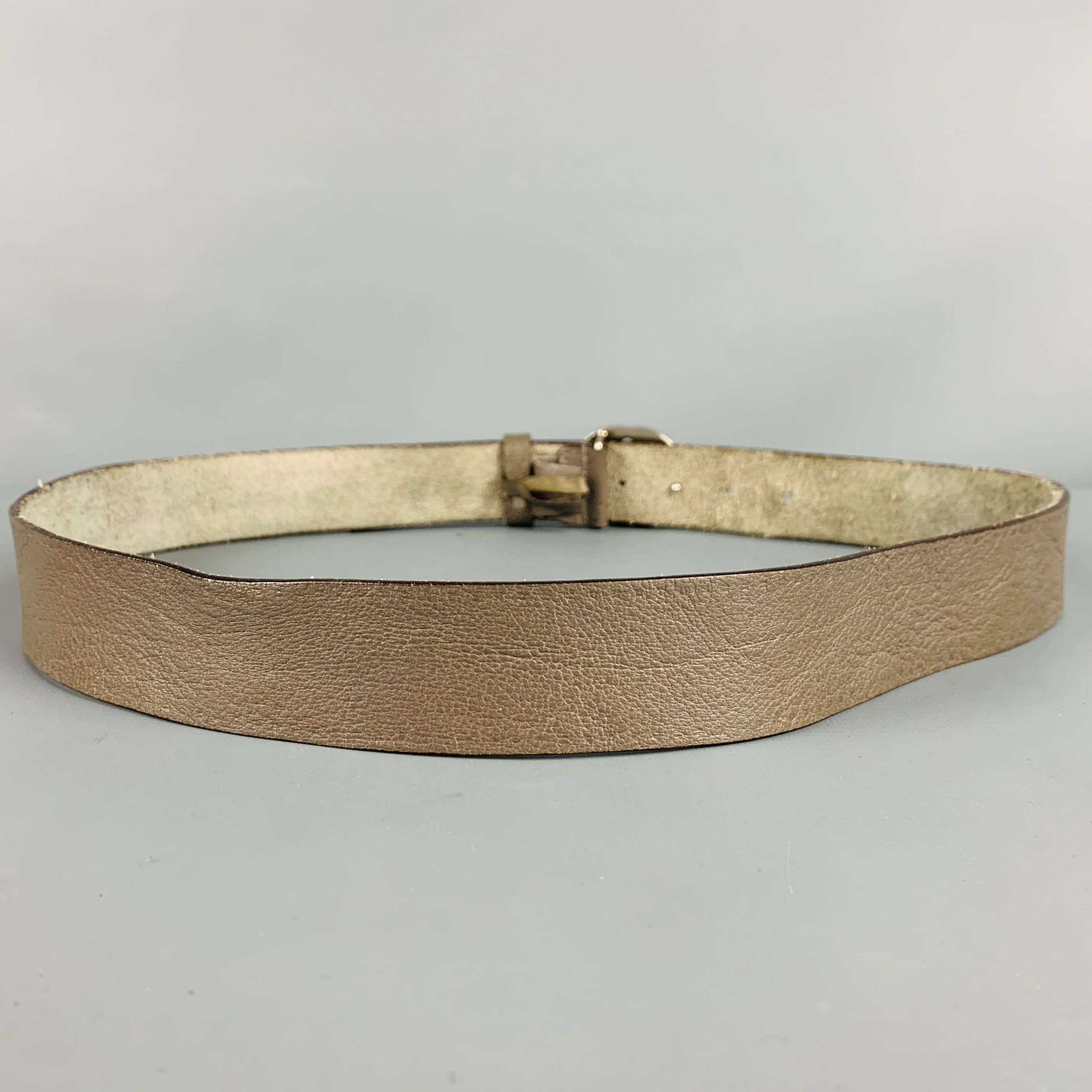 GUCCI Size 38 Grey Silver Monogram Leather Belt - Image 4