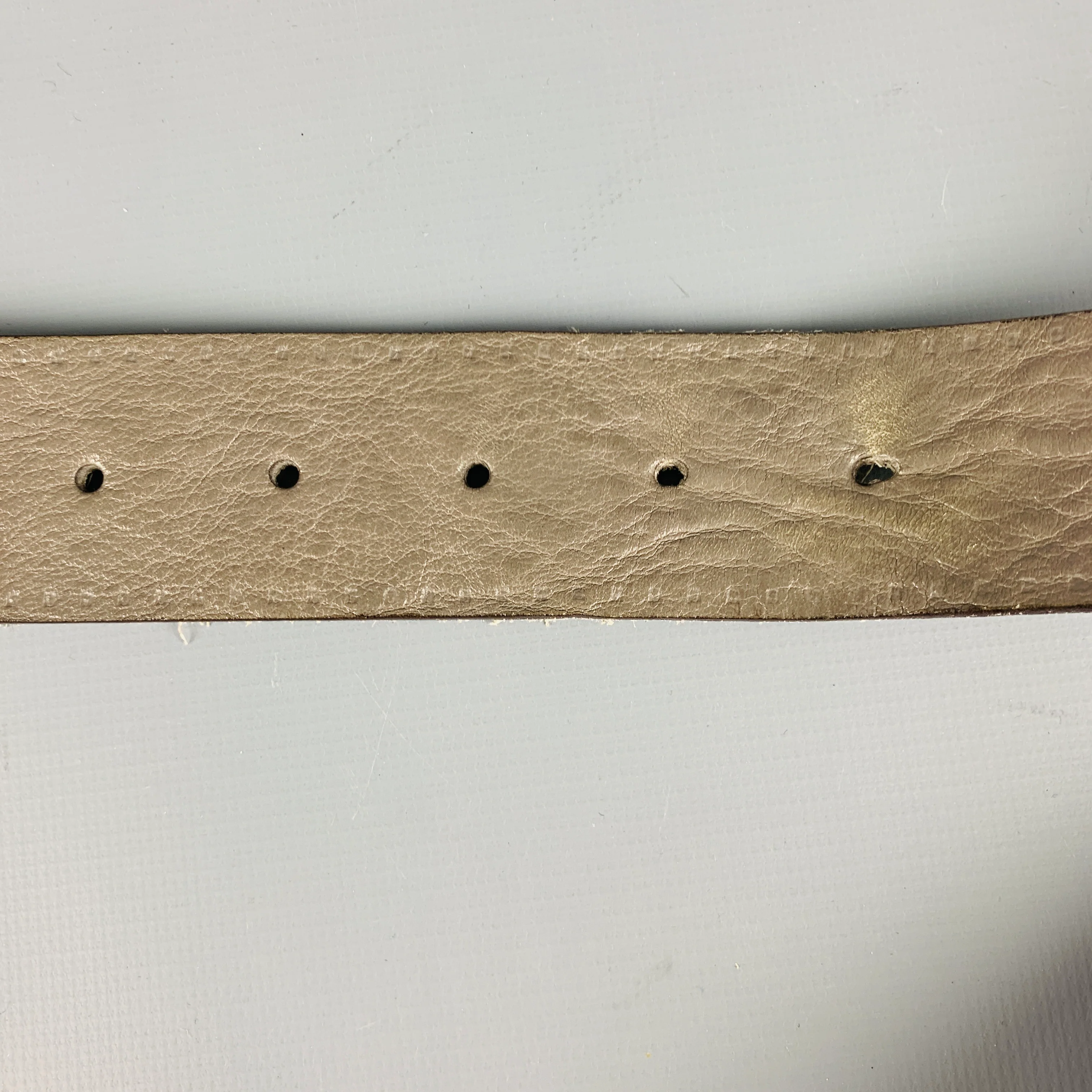 GUCCI Size 38 Grey Silver Monogram Leather Belt - Image 7