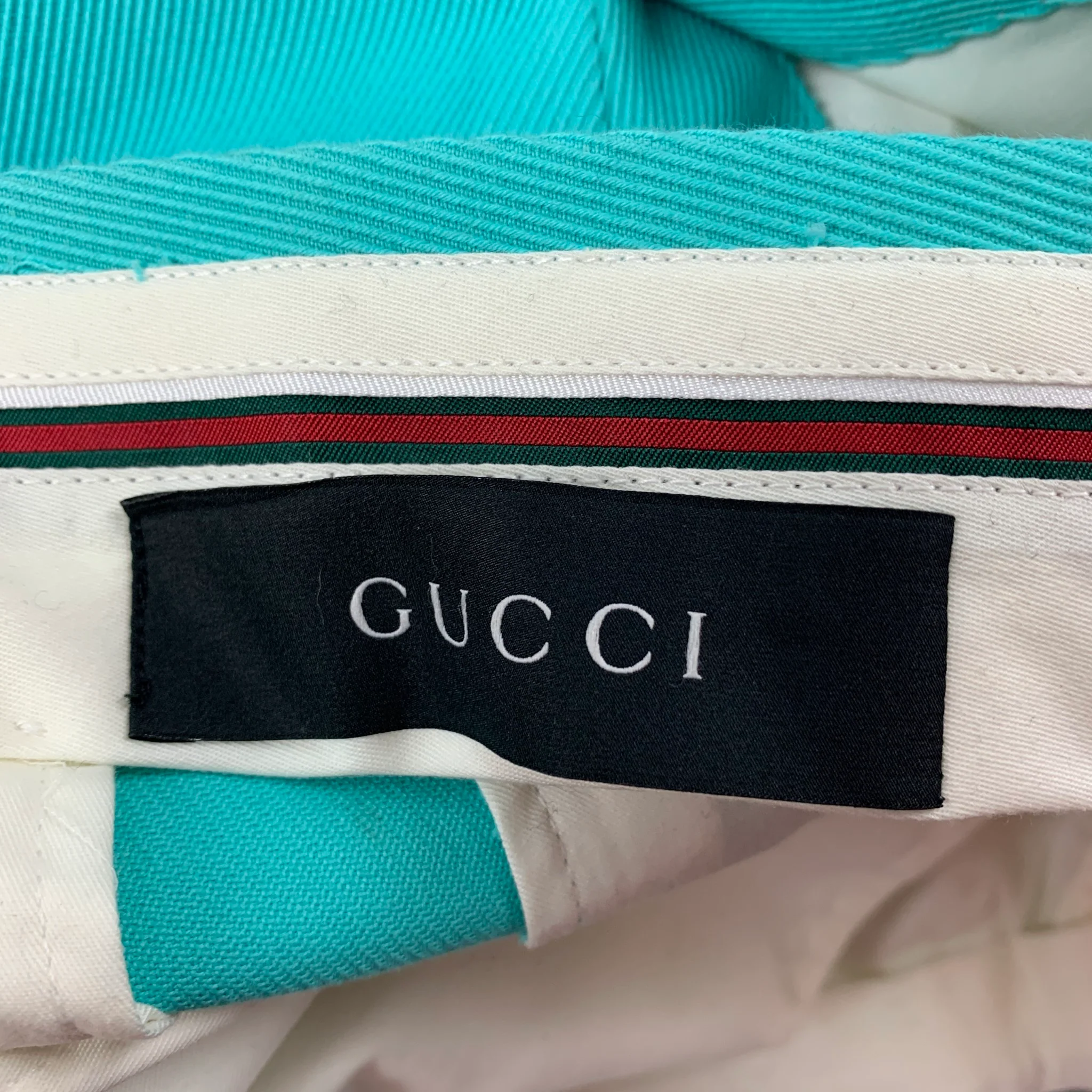 GUCCI Size 38 Teal Textured Cotton Notch Lapel Suit - Image 15