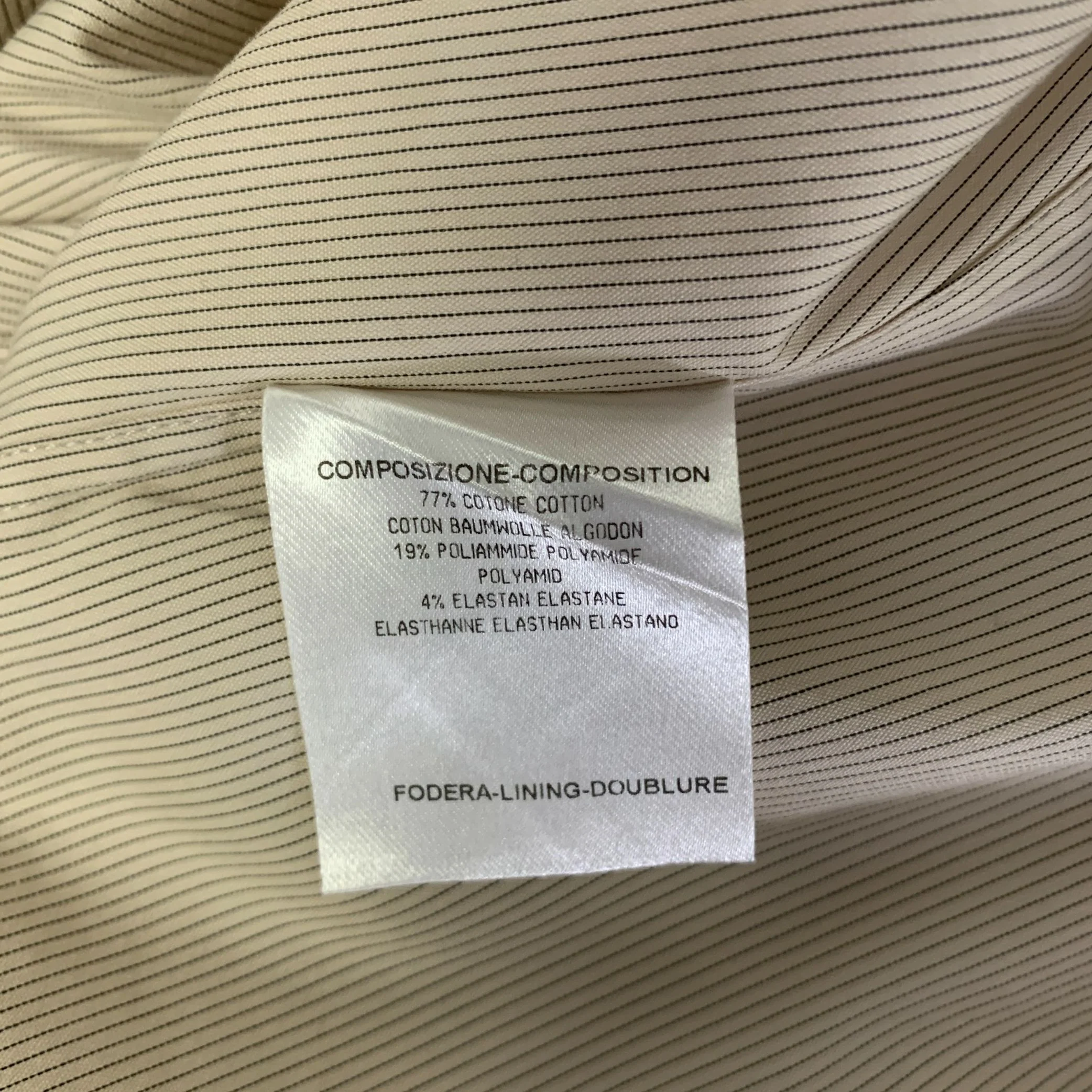 GUCCI Size 4 Anthracite Black Cotton Blend Pinstripe Pointed Collar Dress Top - Image 7
