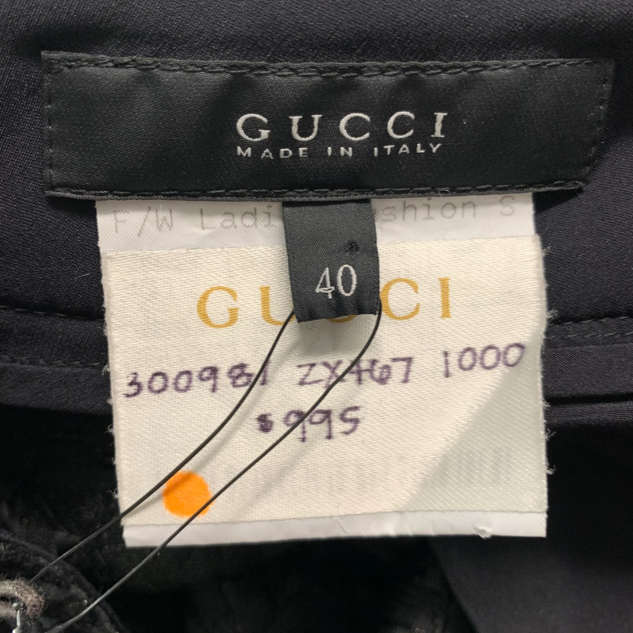 GUCCI Size 4 Black Rayon Blend Jacquard Low Rise Dress Pants - Image 5