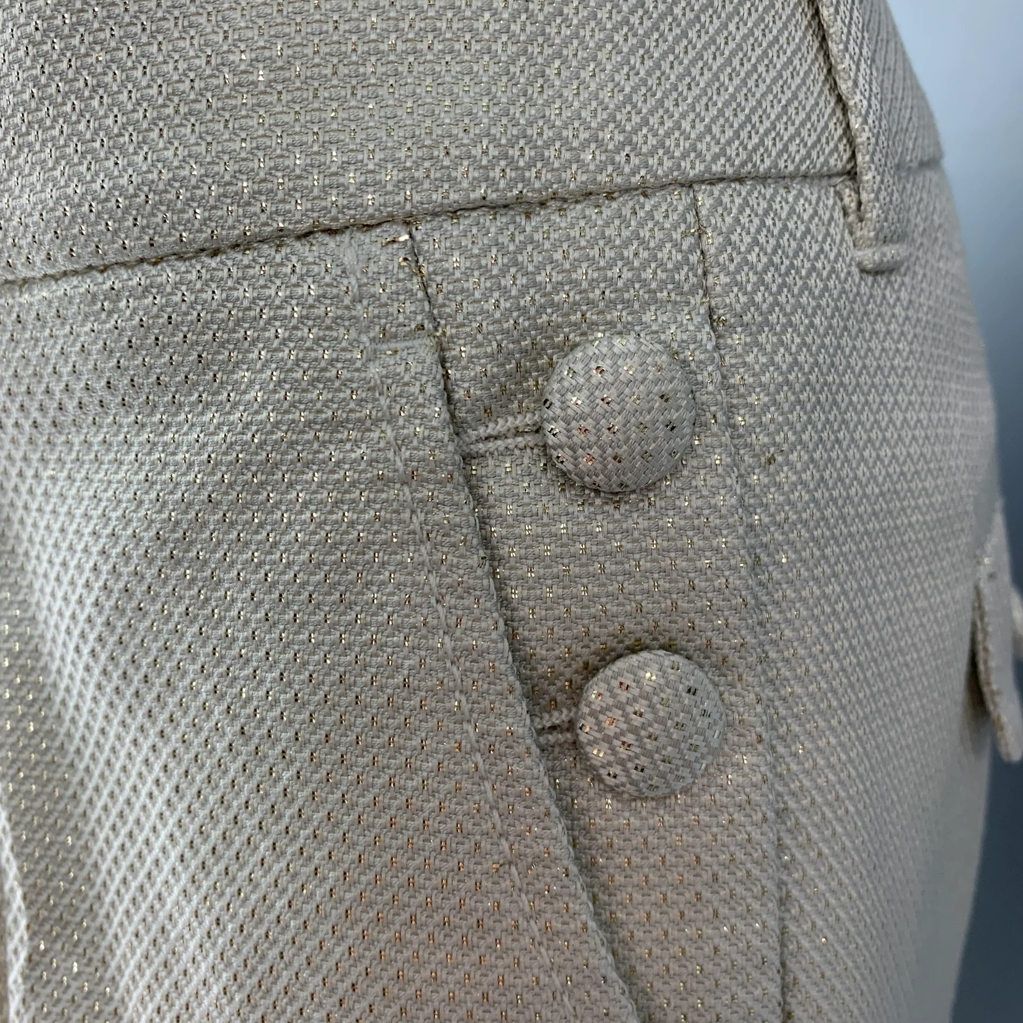 GUCCI Size 4 Silver Cotton Silk Low Back Dress Pants - Image 2