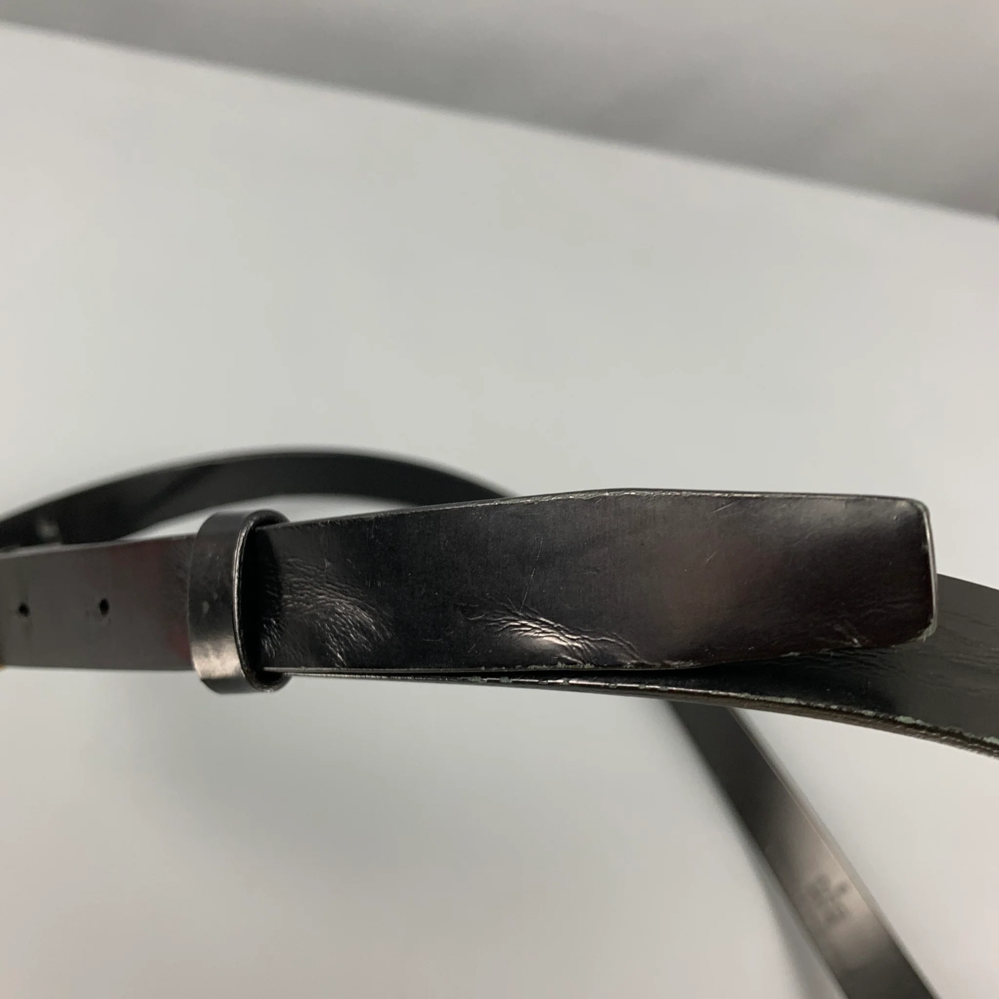 GUCCI Size 40 Black Leather Belt - Image 6