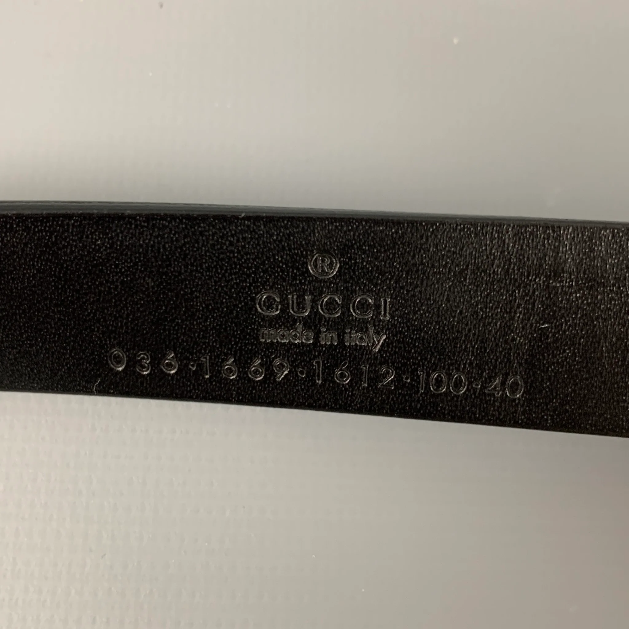 GUCCI Size 40 Black Leather Belt - Image 7