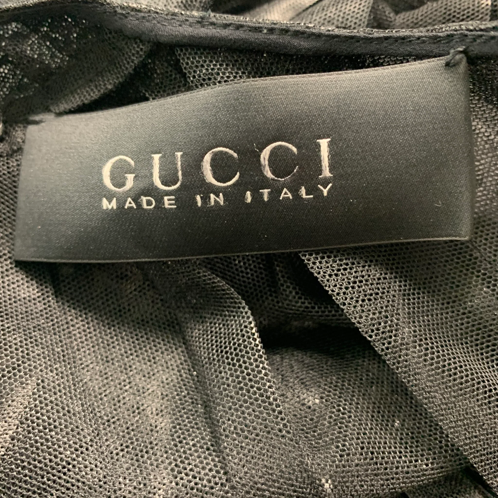 GUCCI Size 6 Black Polyester Pleated A-Line Dress - Image 5