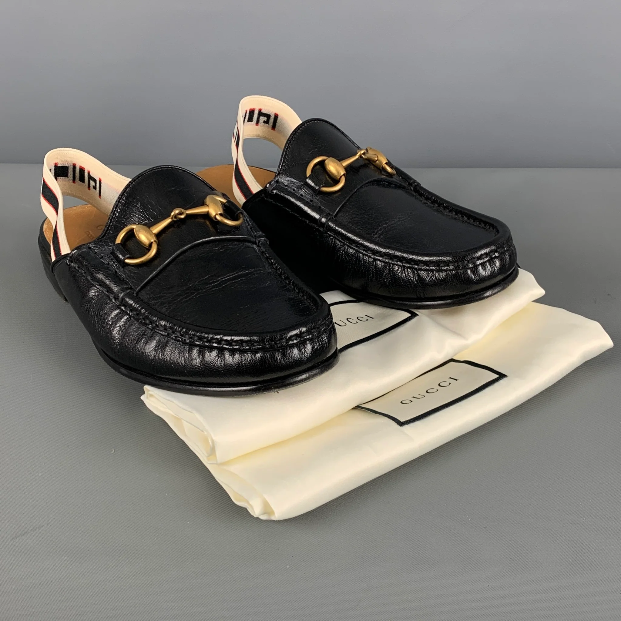 GUCCI Size 6 Black Solid Leather Loafers - Image 9