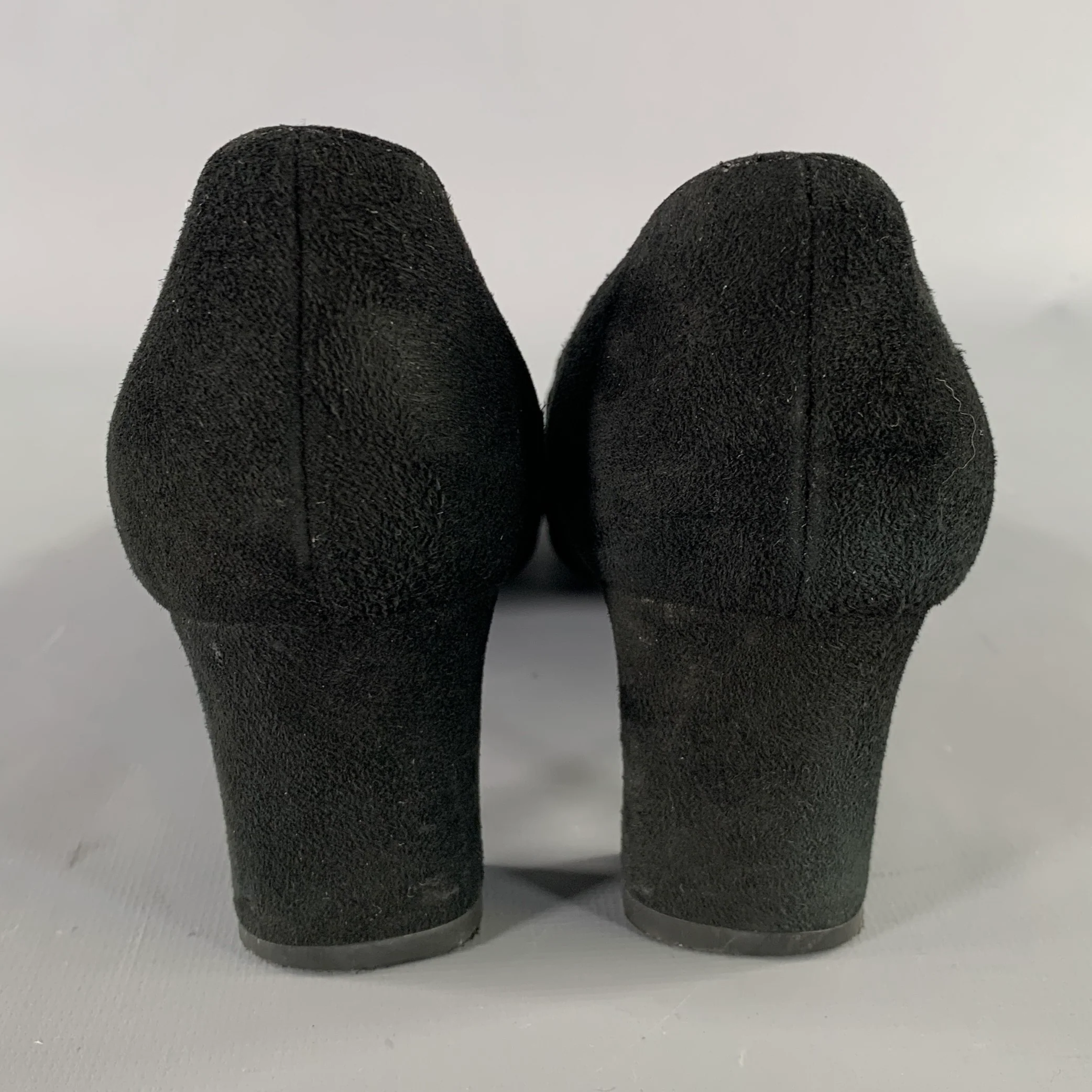 GUCCI Size 7 Black Suede Square Toe Pumps - Image 3