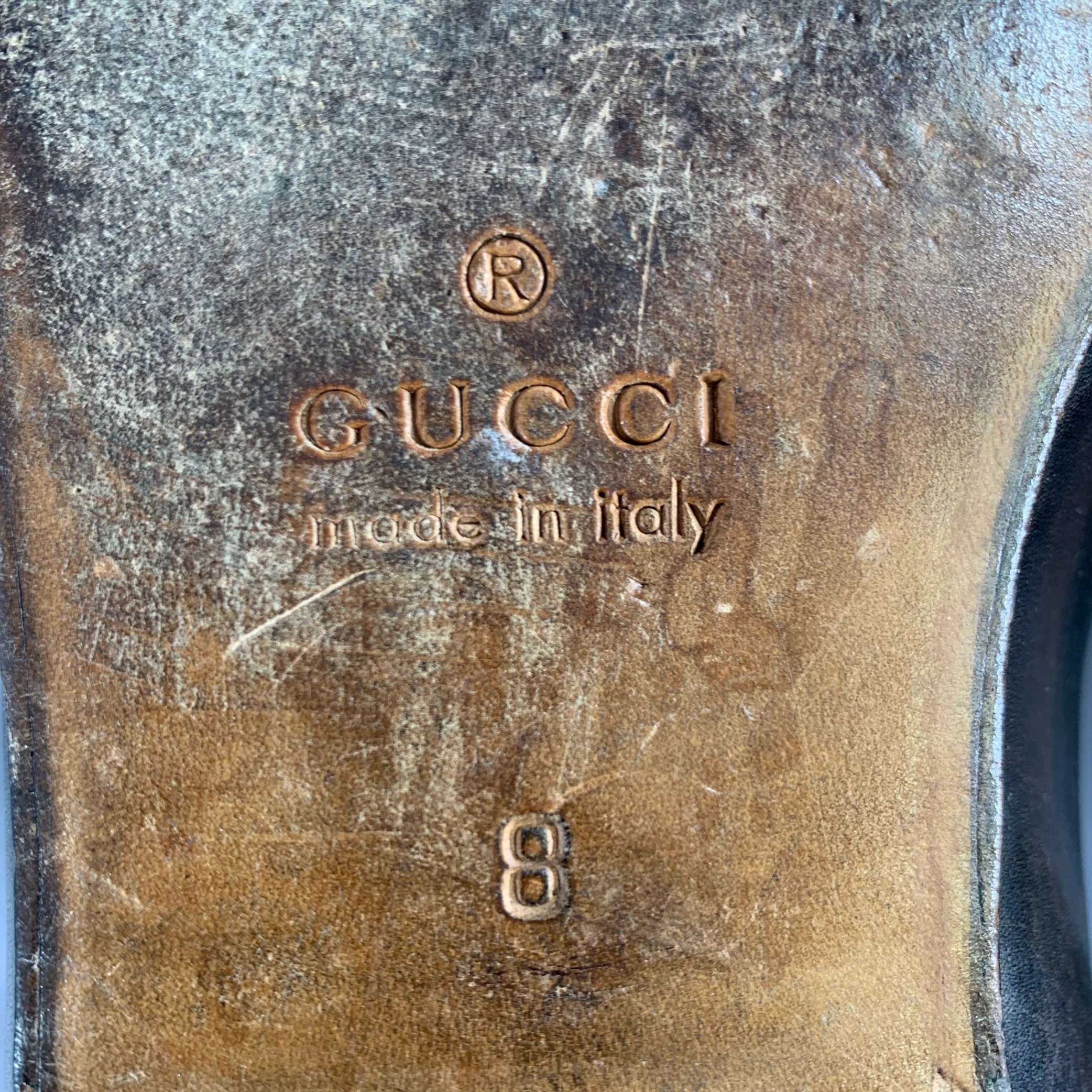 GUCCI Size 9.5 Black Gold Horsebit Leather Loafers - Image 7