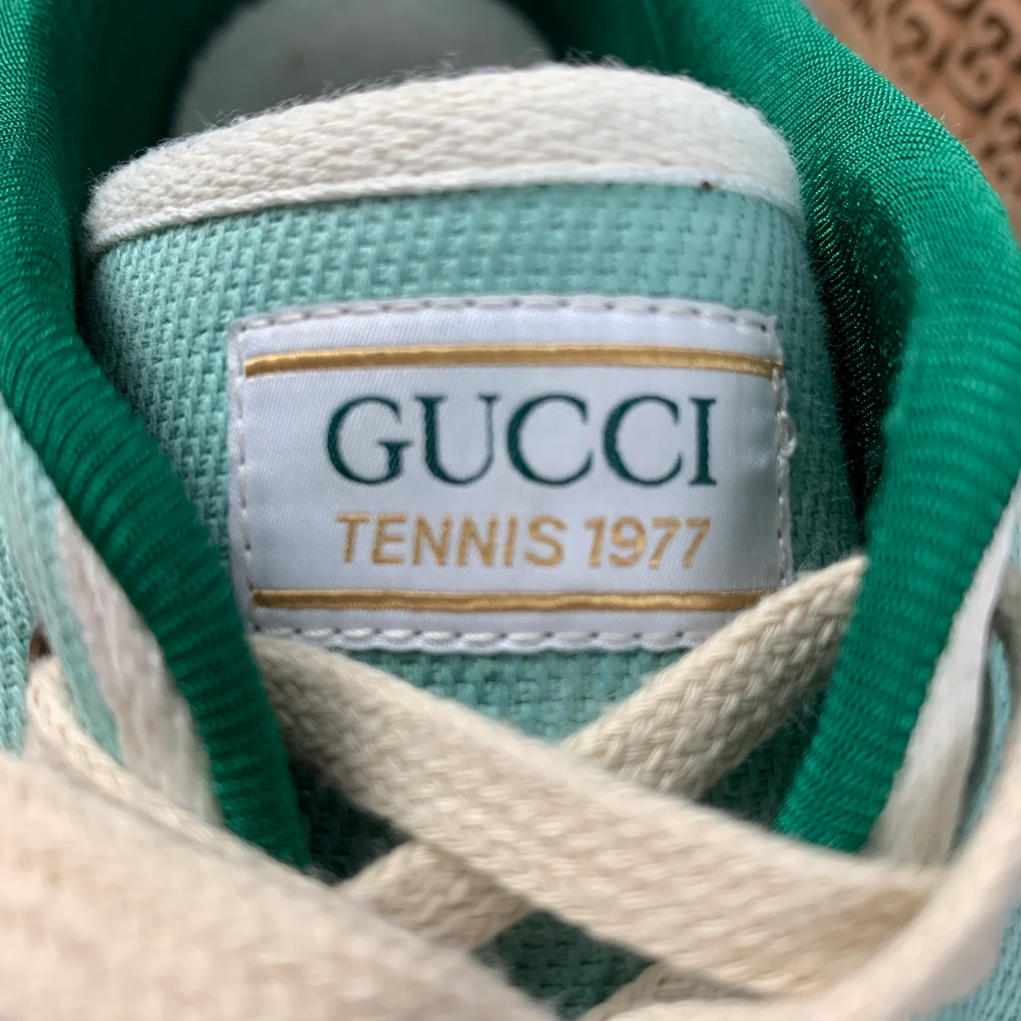 GUCCI Size 9 Blue Green Red Color Block Cotton Low Top Sneakers - Image 8