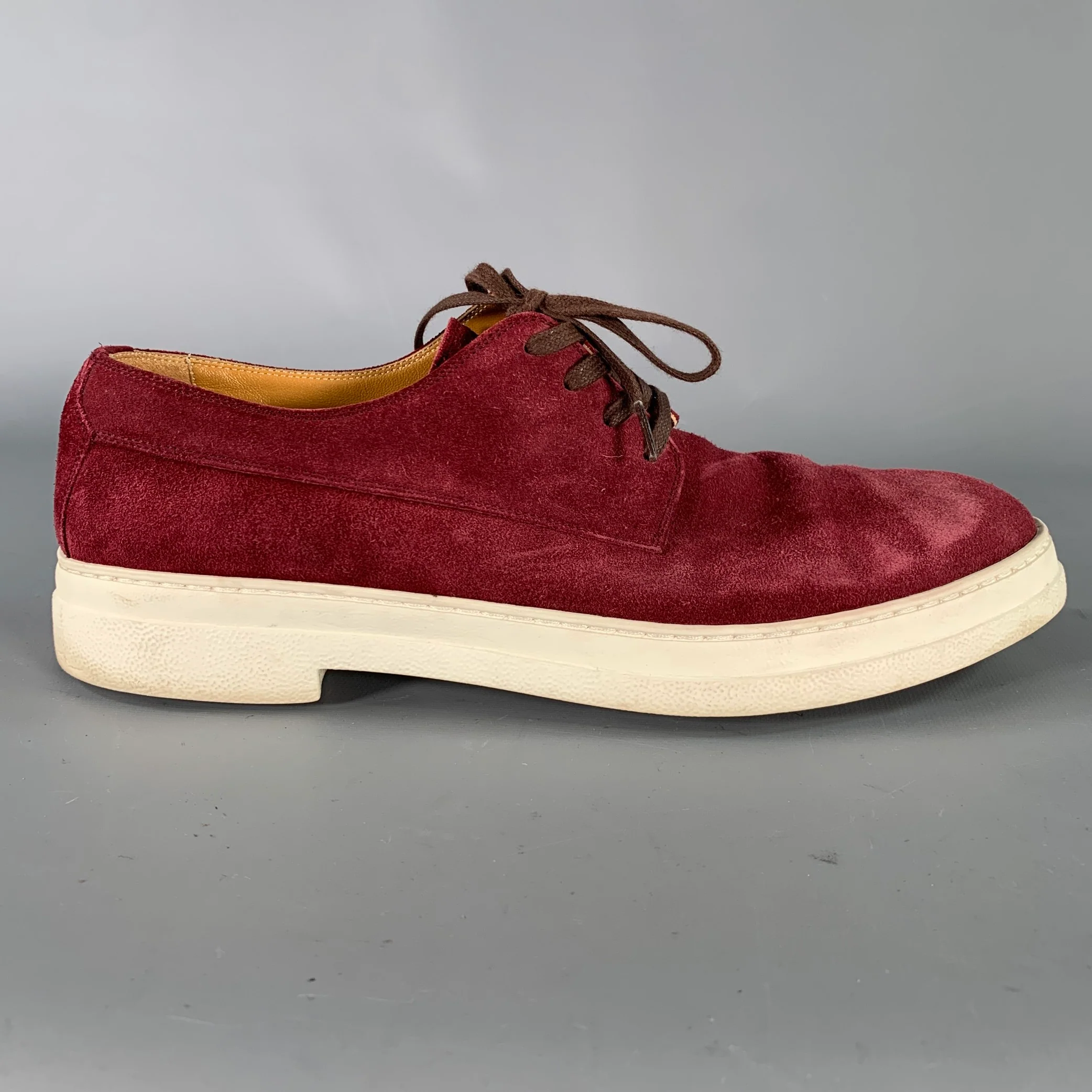 GUCCI Size 9 Burgundy Leather Lace Up Lace Up Shoes - Image 2