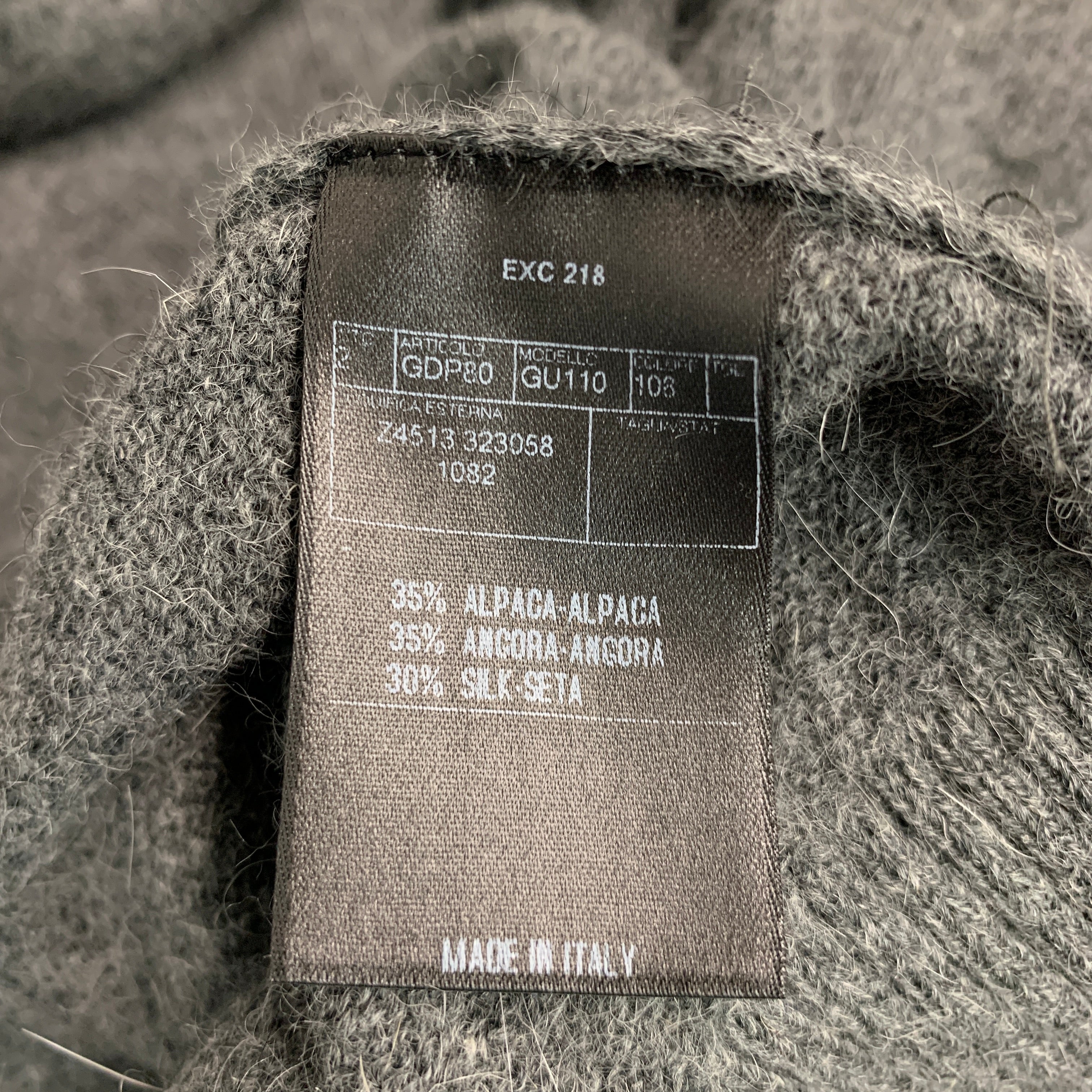 GUCCI Size L Grey Brown Knit Alpaca Blend Crew Neck Sweater - Image 6