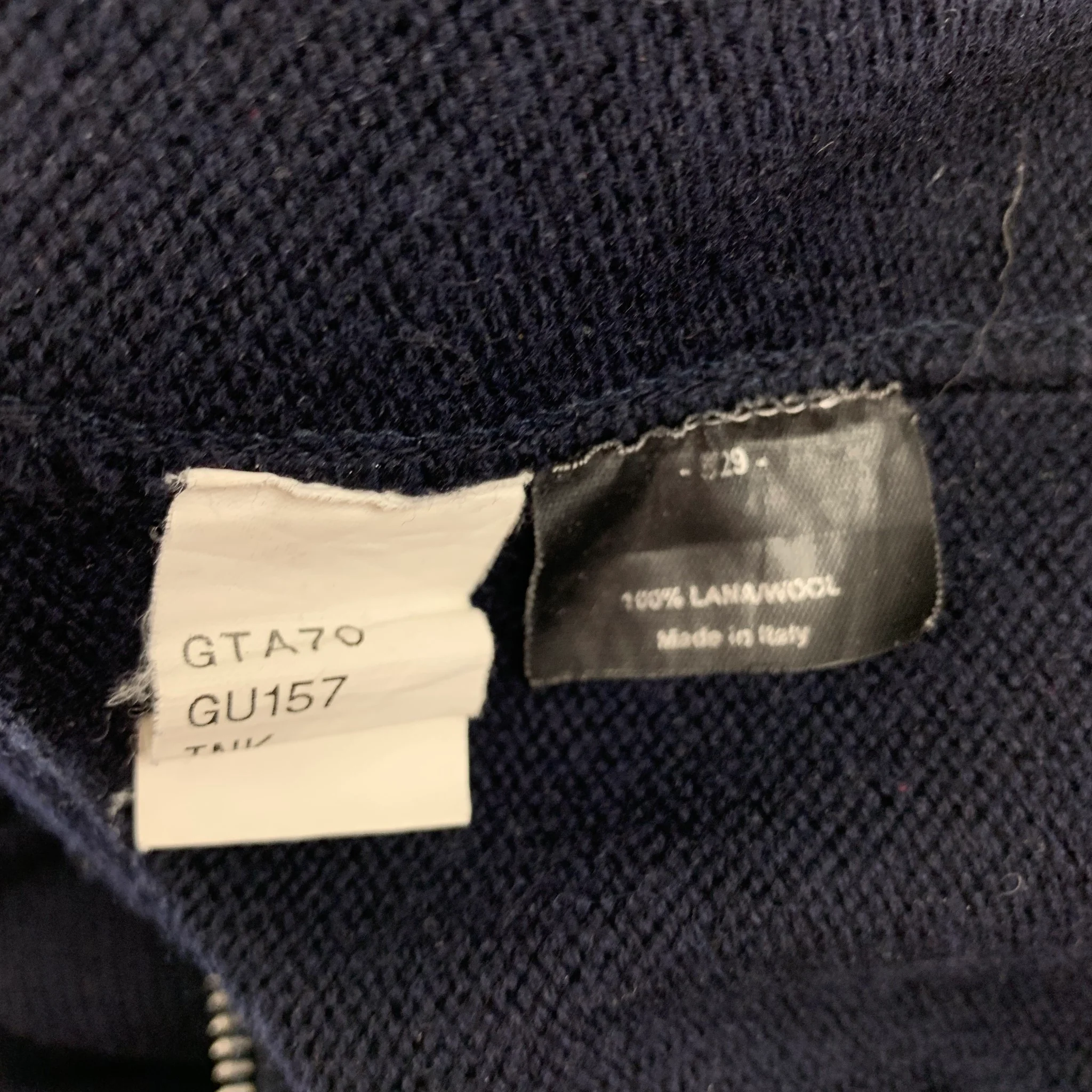 GUCCI Size L Navy Knitted Wool Zip Up Jacket - Image 5