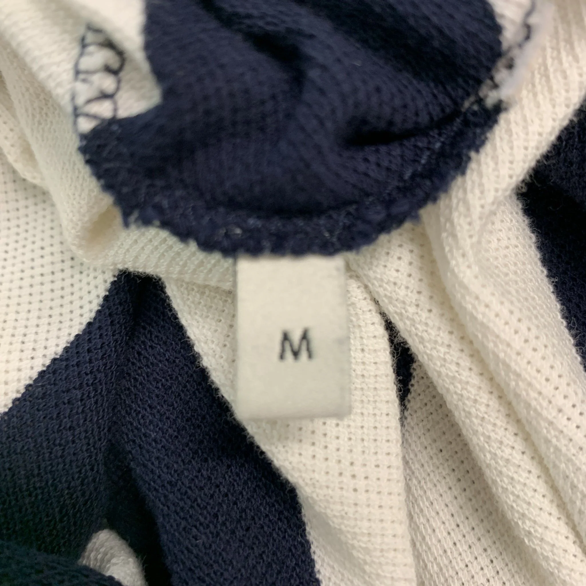 GUCCI Size M Navy White Stripe Cotton Buttoned Polo - Image 5