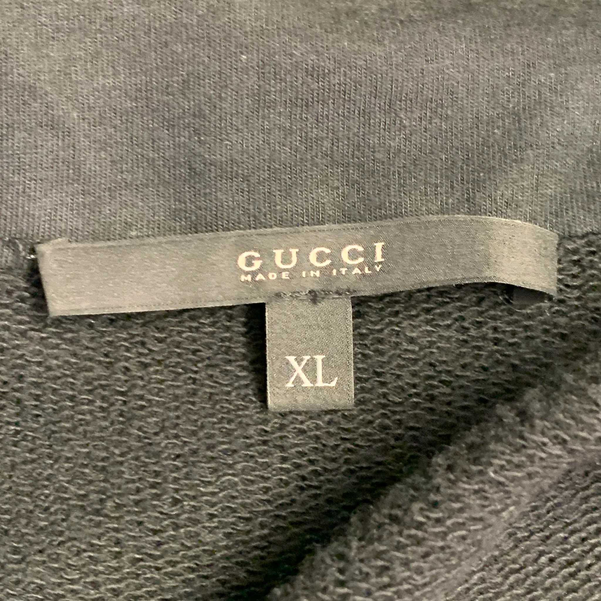 GUCCI Size XL Black Cotton Blend Hooded Slim Fit Zip Up Jacket - Image 5