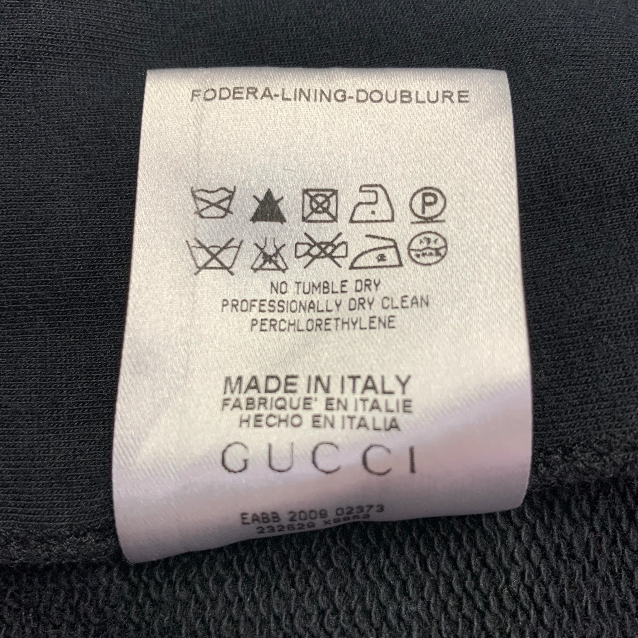 GUCCI Size XL Black Cotton Blend Hooded Slim Fit Zip Up Jacket - Image 7