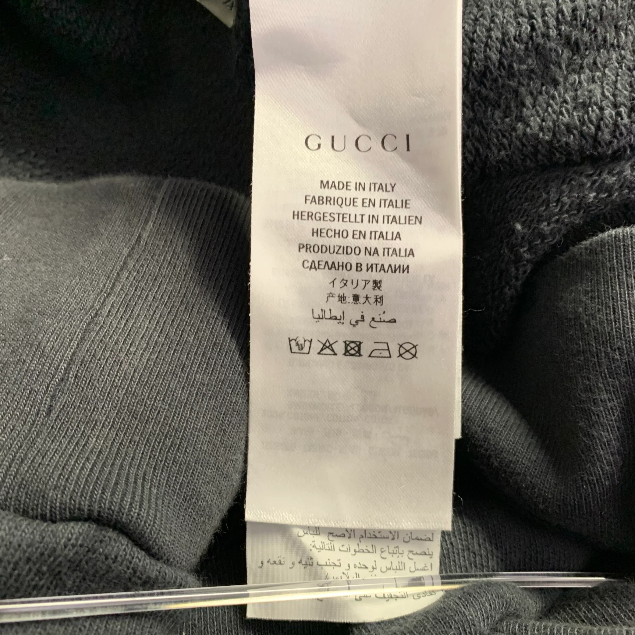 GUCCI Size XL Guccify Wolf Black Red White Applique Cotton Hooded Sweatshirt - Image 6