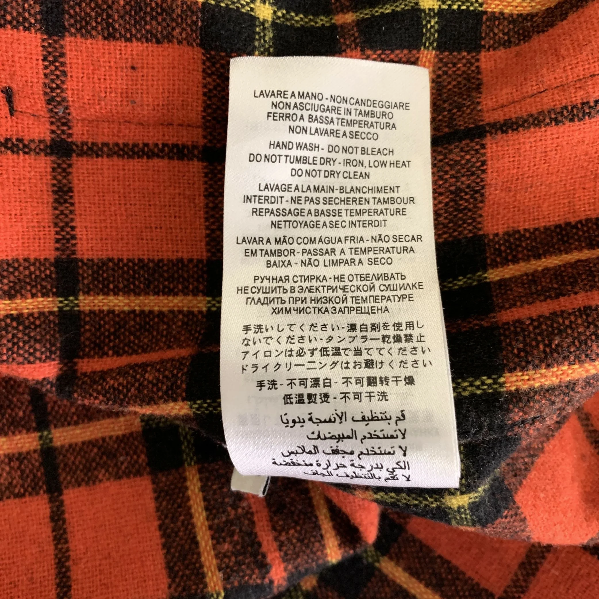 GUCCI Size XL Orange Black & Yellow Plaid Cotton Shirt Jacket Long Sleeve Shirt - Image 8