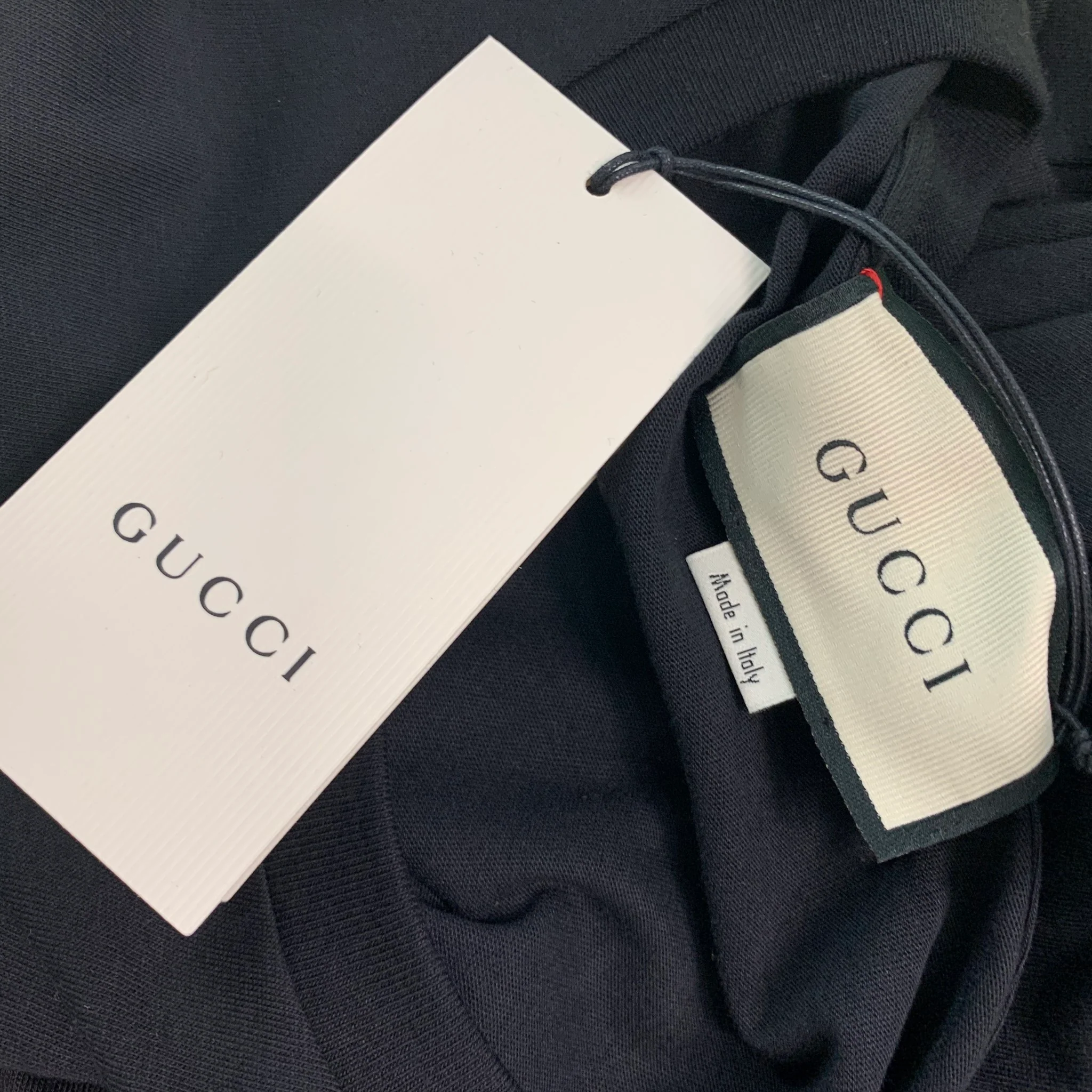 GUCCI Size XS Black Gold Embroidery Cotton Crew-Neck T-shirt - Image 4