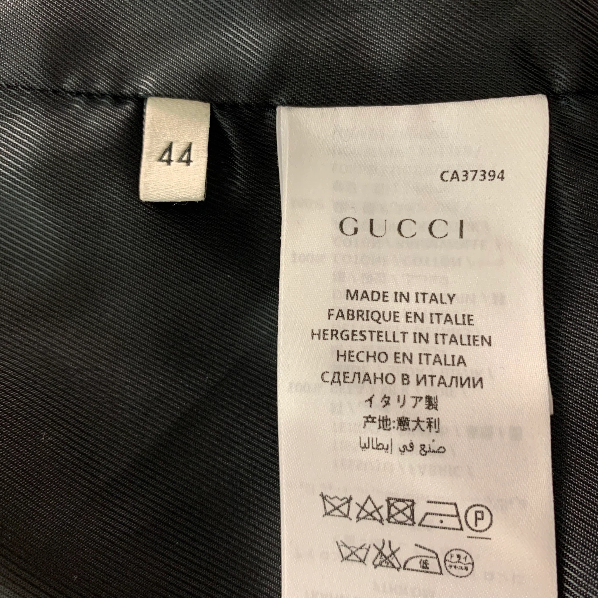 GUCCI Size XS Black Green Forest Jungle Graphic Silk Bomber Jacket - Image 6