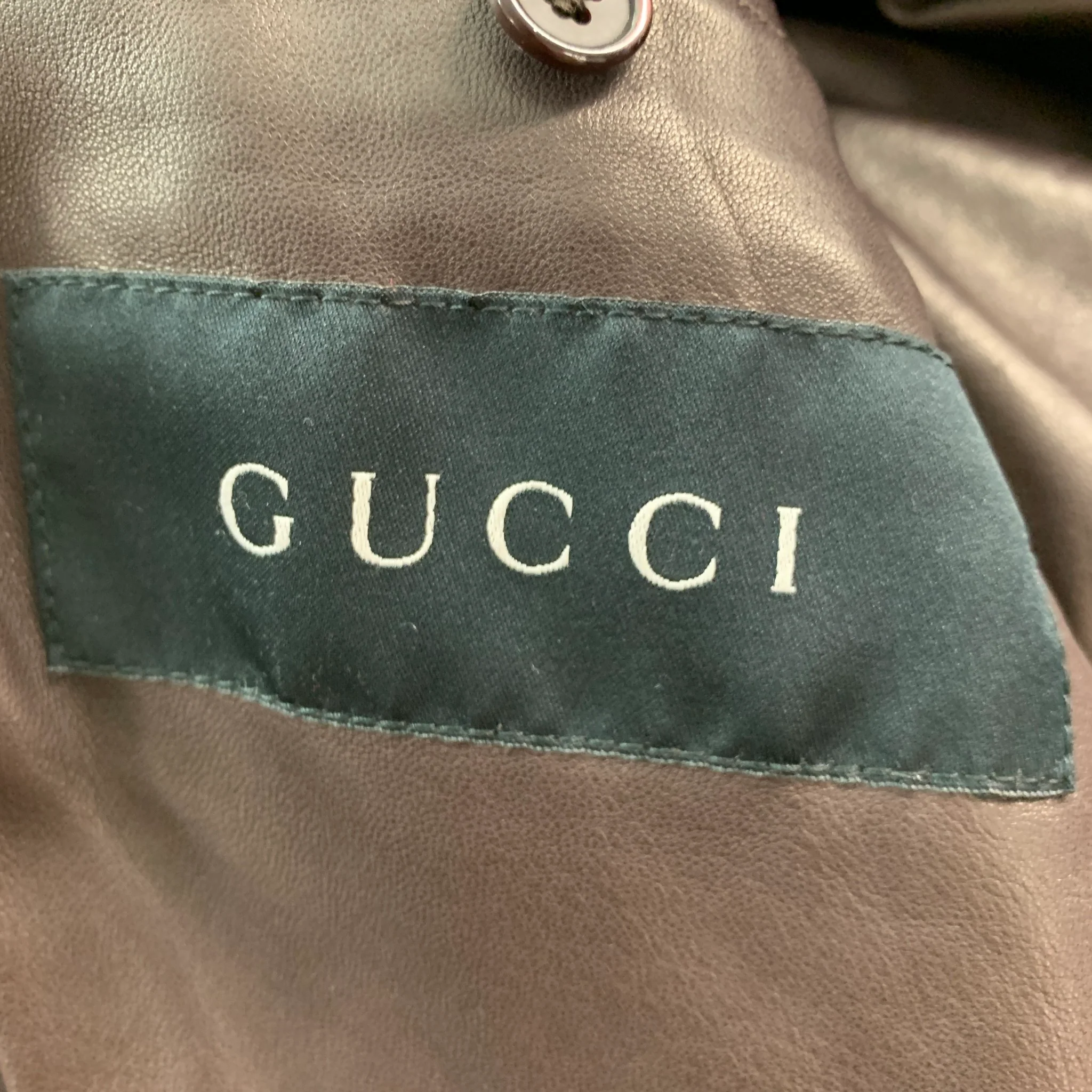 GUCCI Size XS Brown Leather Motorcycle Jacket - Image 6