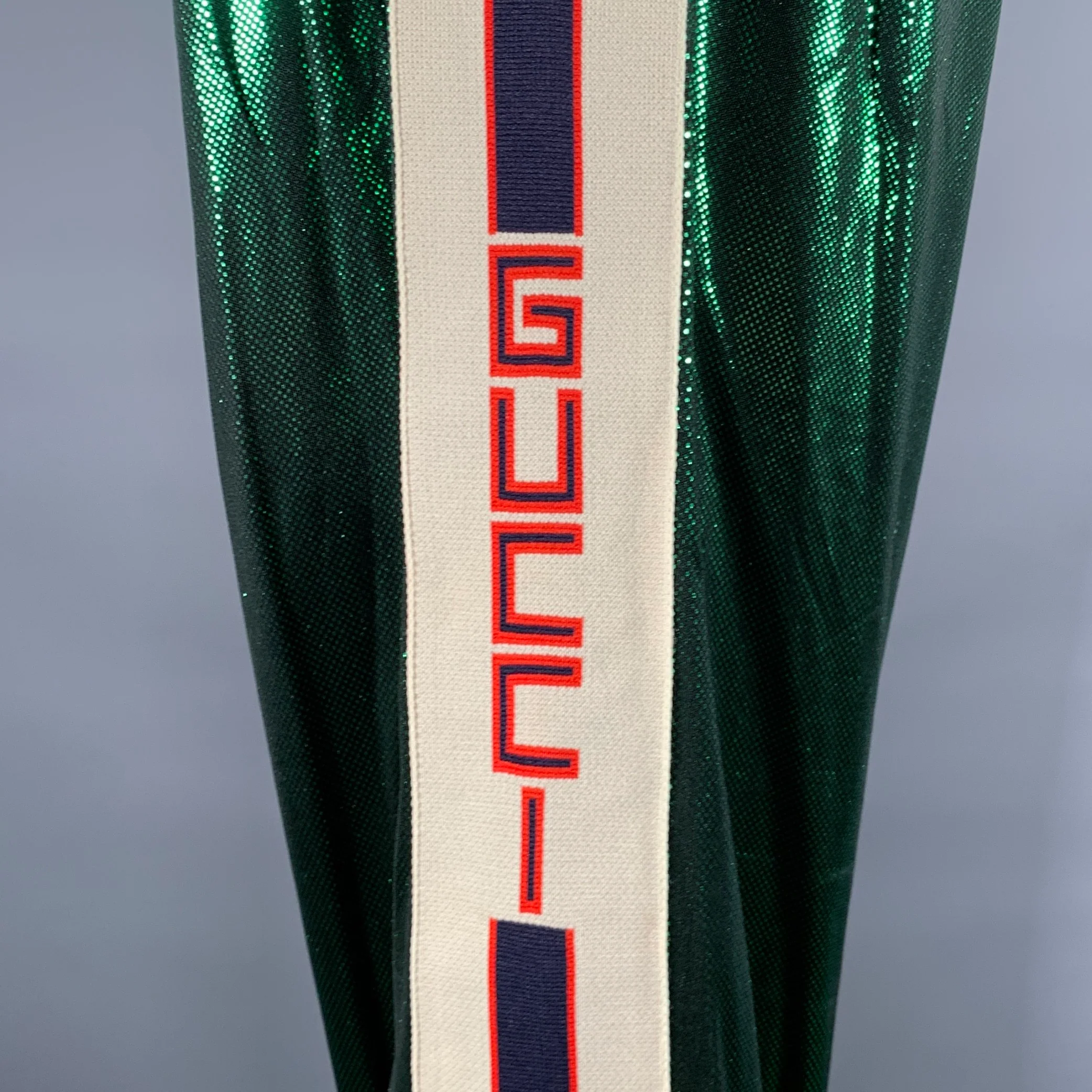 GUCCI Size XXL Green Side Stripe Acetate Blend Cruise Tracksuit - Image 13