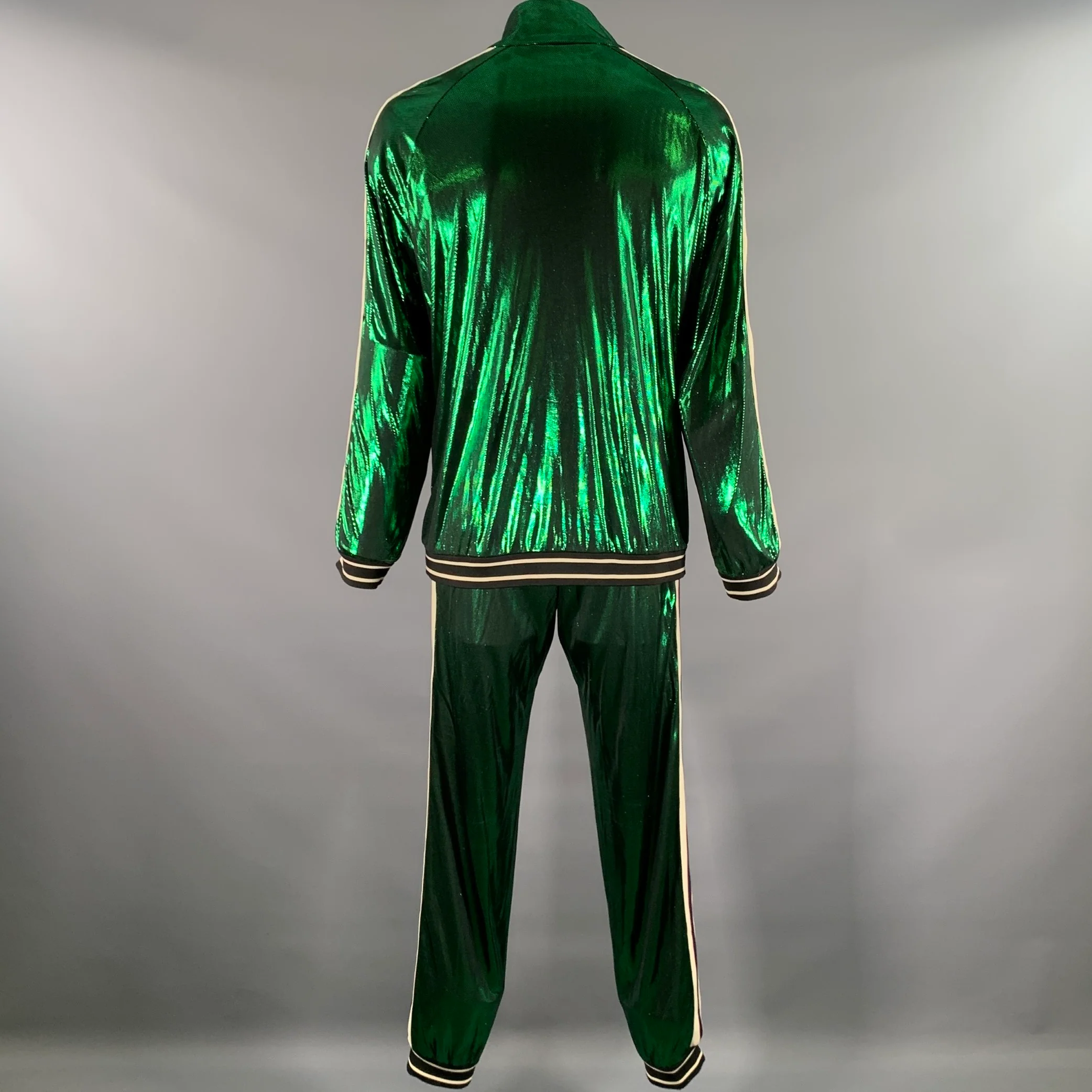 GUCCI Size XXL Green Side Stripe Acetate Blend Cruise Tracksuit - Image 4