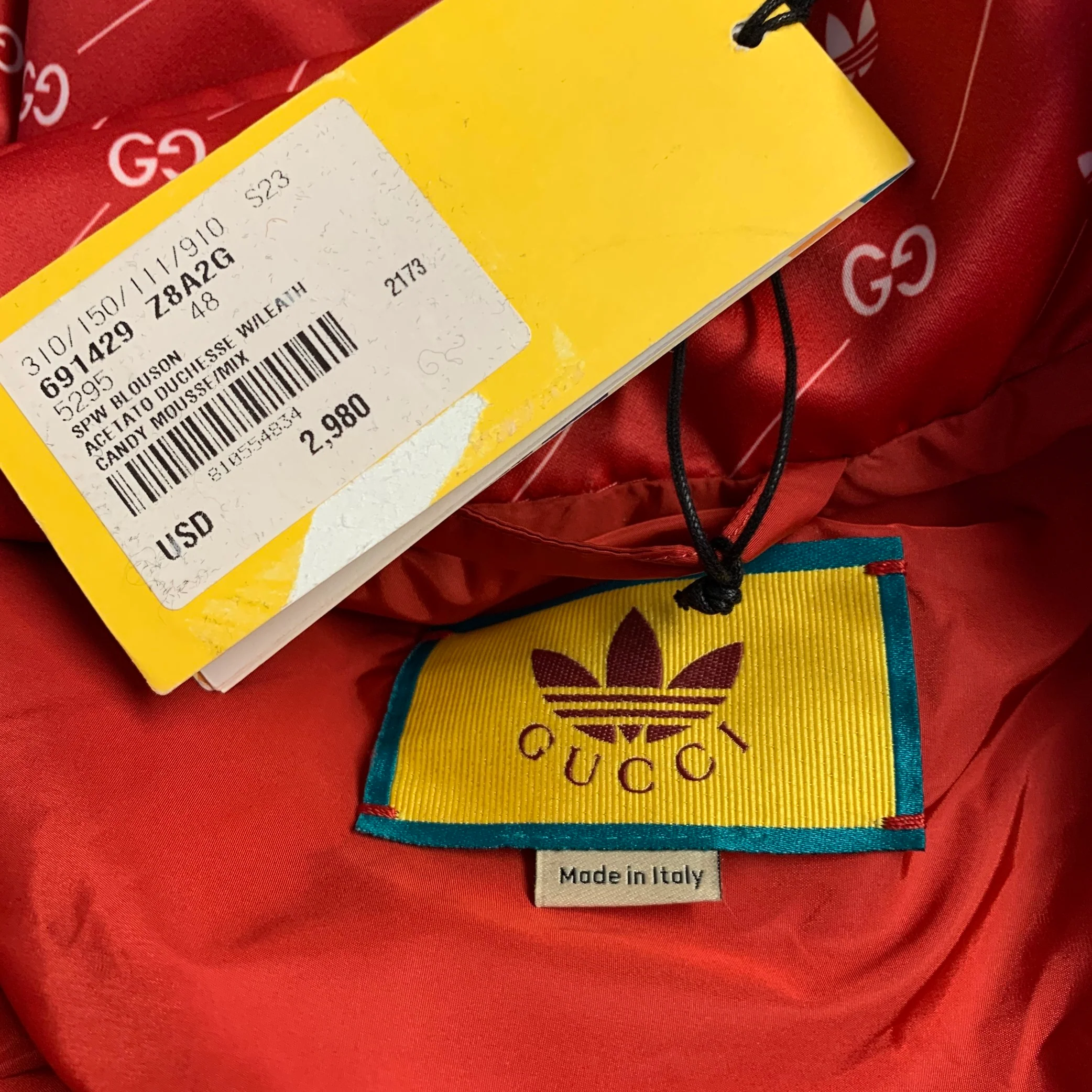GUCCI X ADIDAS Size 38 Multi-Color Monogram Acetate Anorak Jacket - Image 4