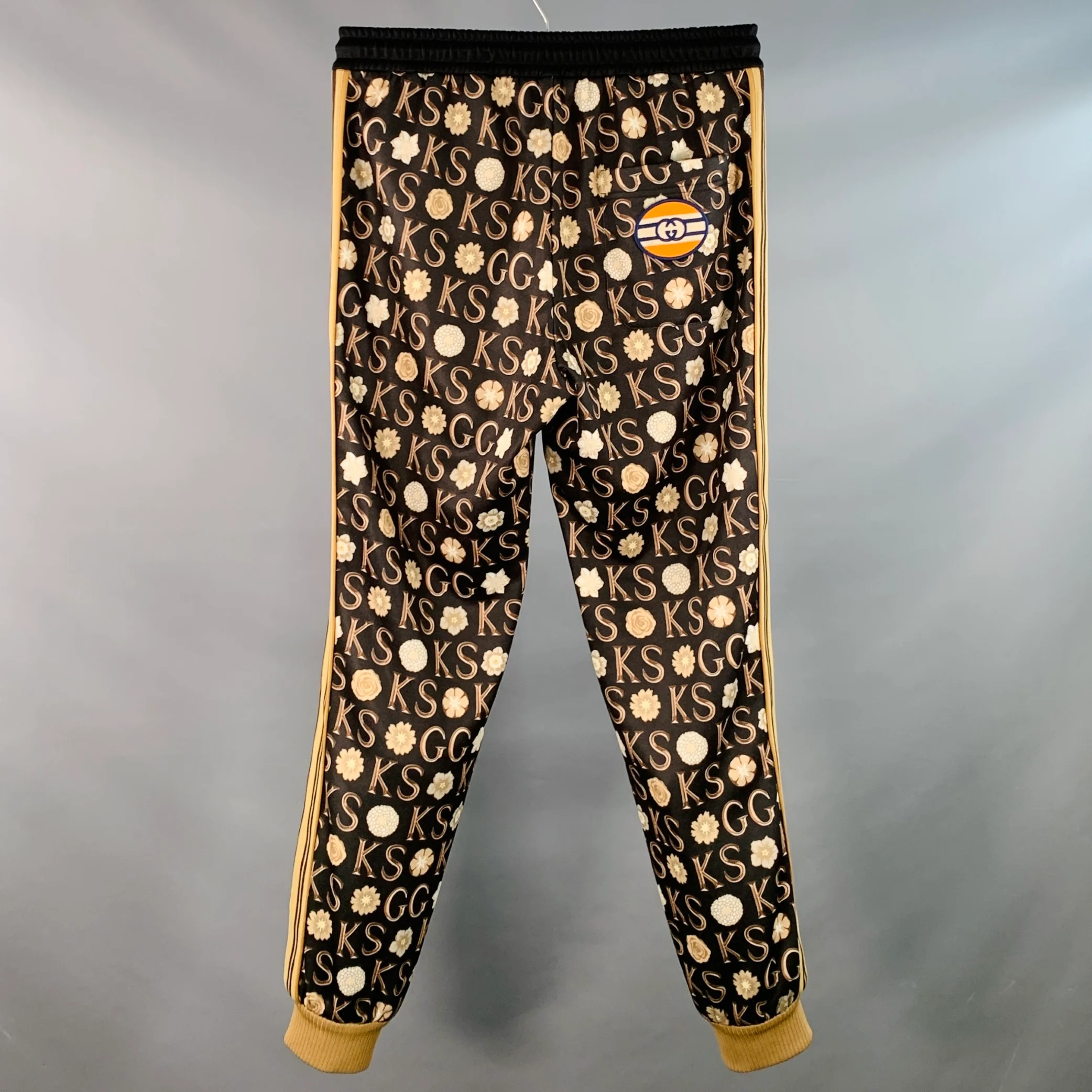 GUCCI x GEORGE KENNETH SCOTT Size S Black Beige Monogram Joggers Casual Pants - Image 3