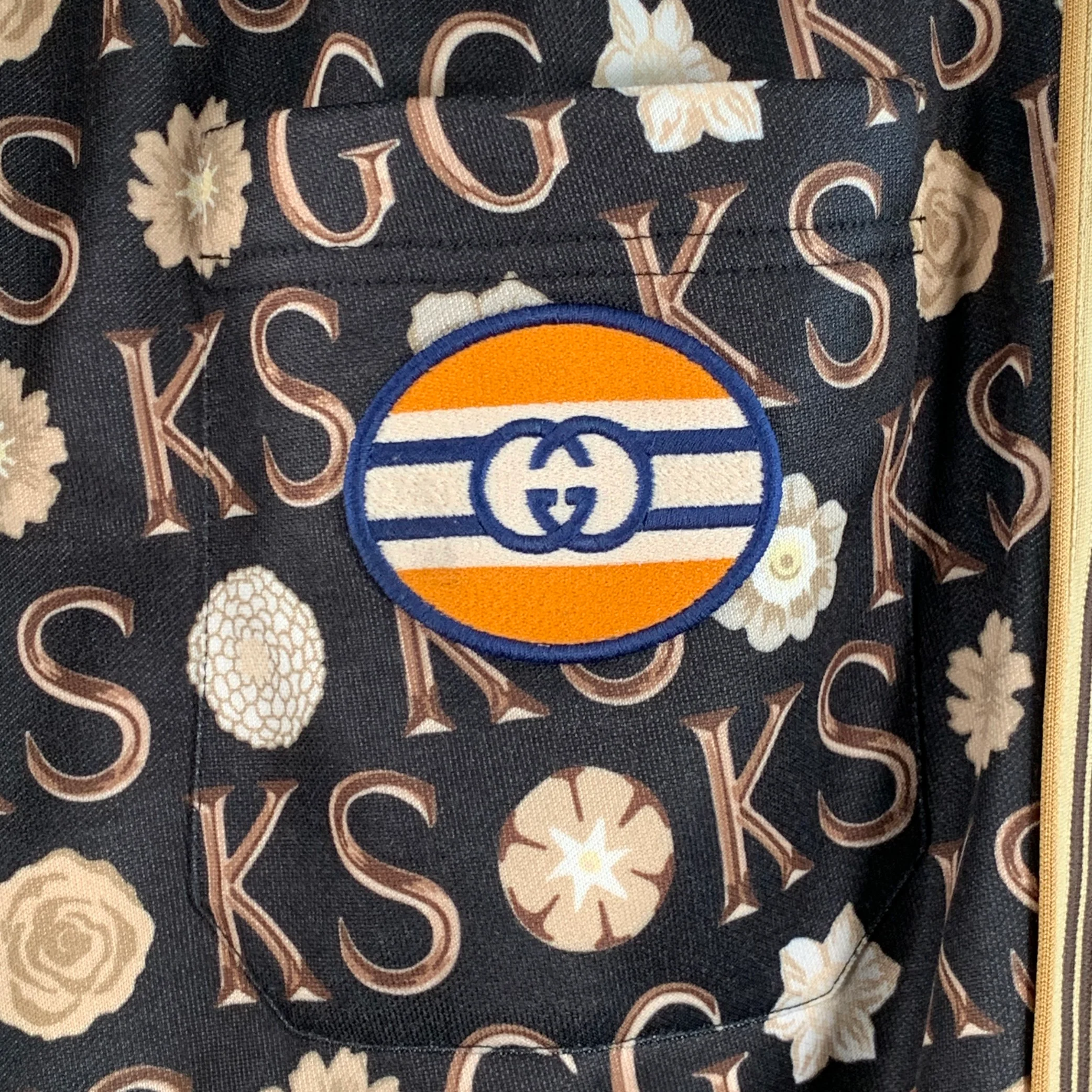 GUCCI x GEORGE KENNETH SCOTT Size S Black Beige Monogram Joggers Casual Pants - Image 4