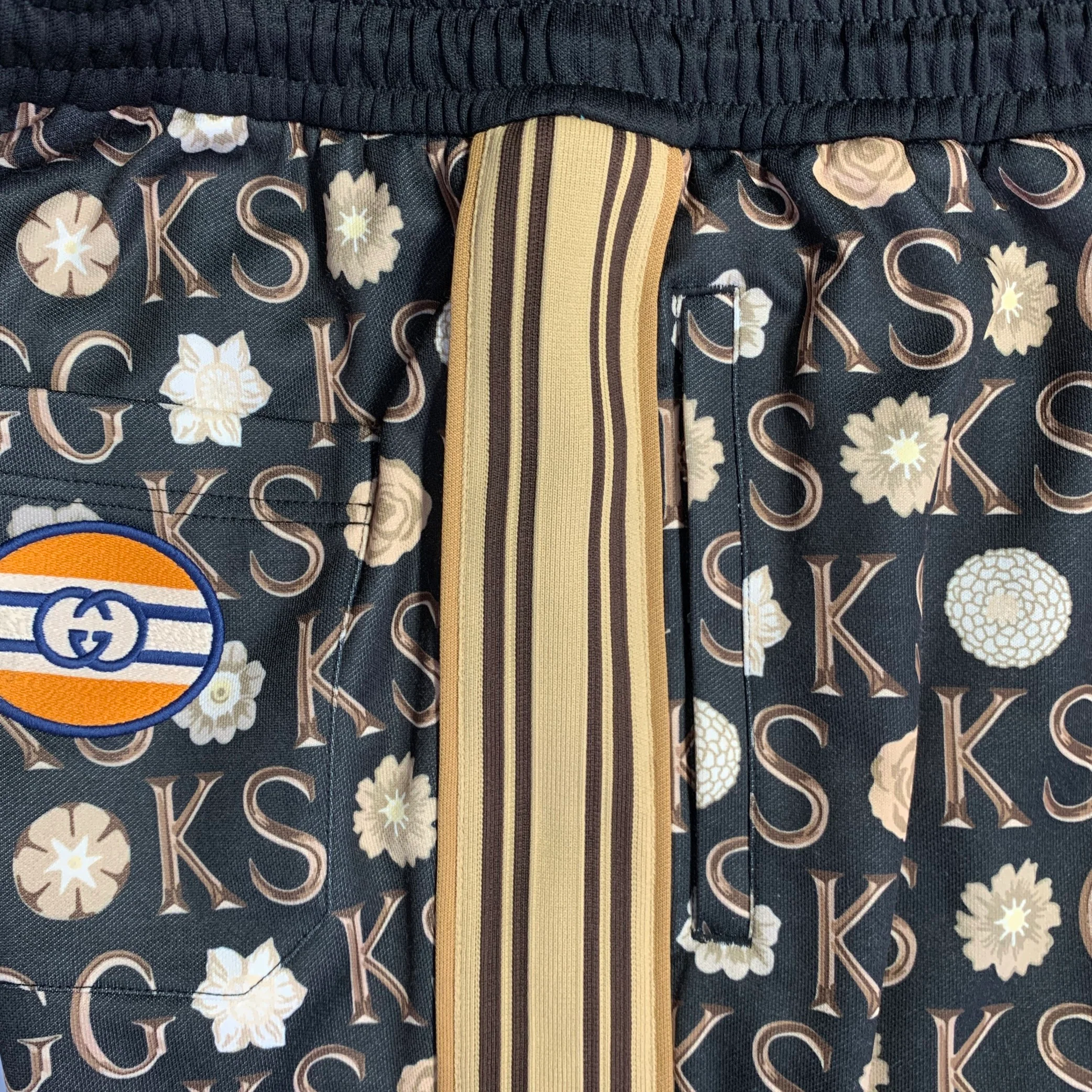 GUCCI x GEORGE KENNETH SCOTT Size S Black Beige Monogram Joggers Casual Pants - Image 5