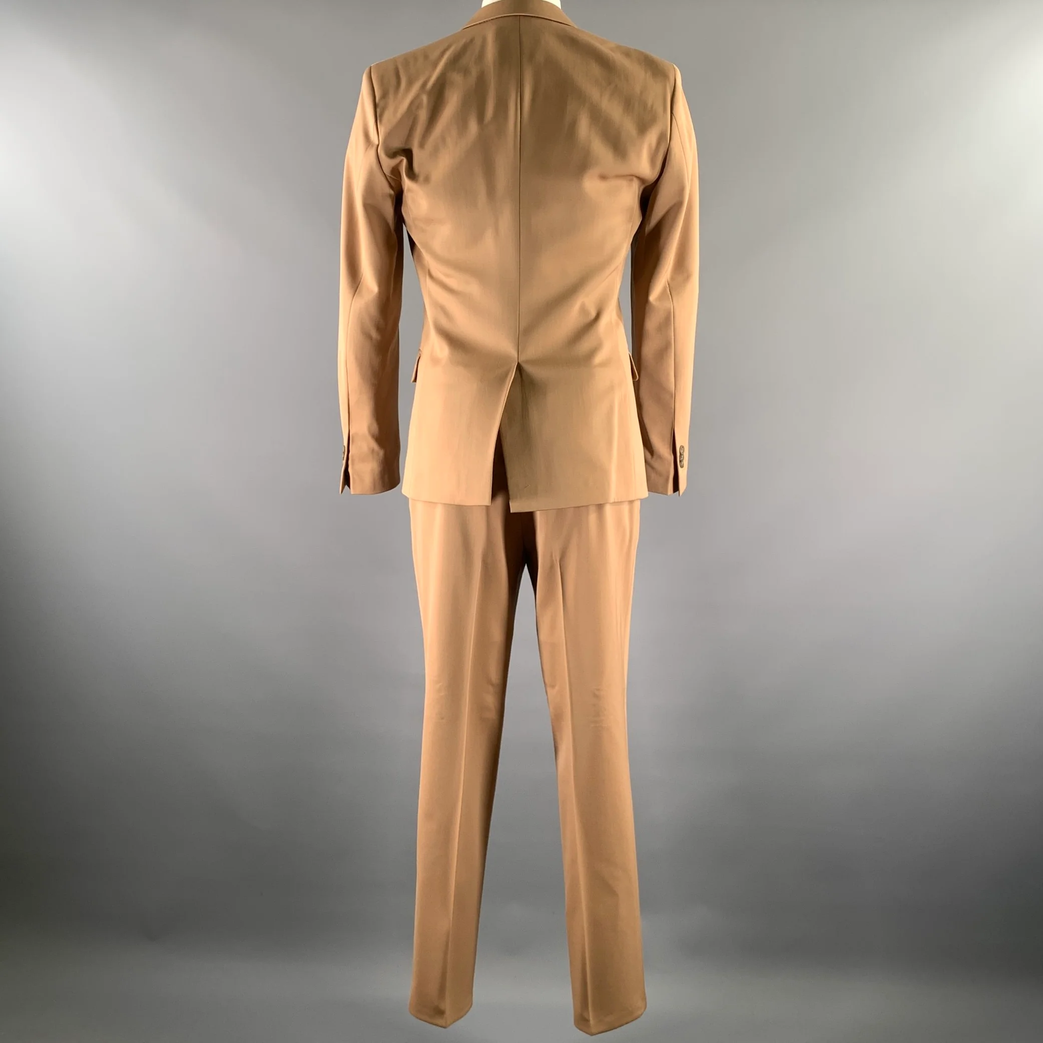 H & M MARGIELA Size 40 Camel Wool Notch Lapel Suit - Image 3